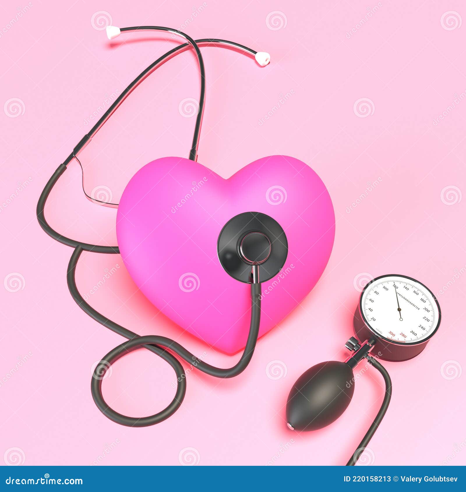 Estetoscopio Rosa Juguete Corazón Y Monitor De Presión Arterial En