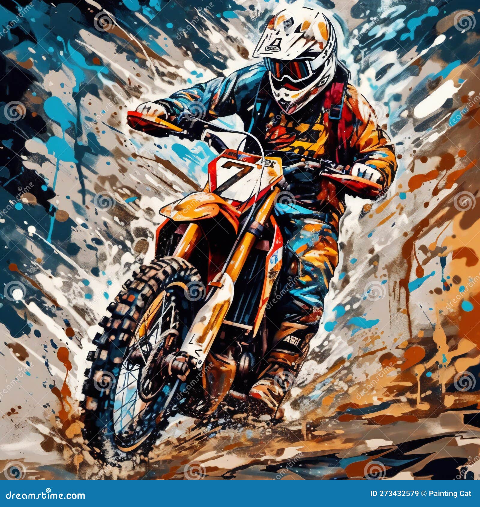 Desenho de ilustração vetorial desenhada à mão para moto de motocross