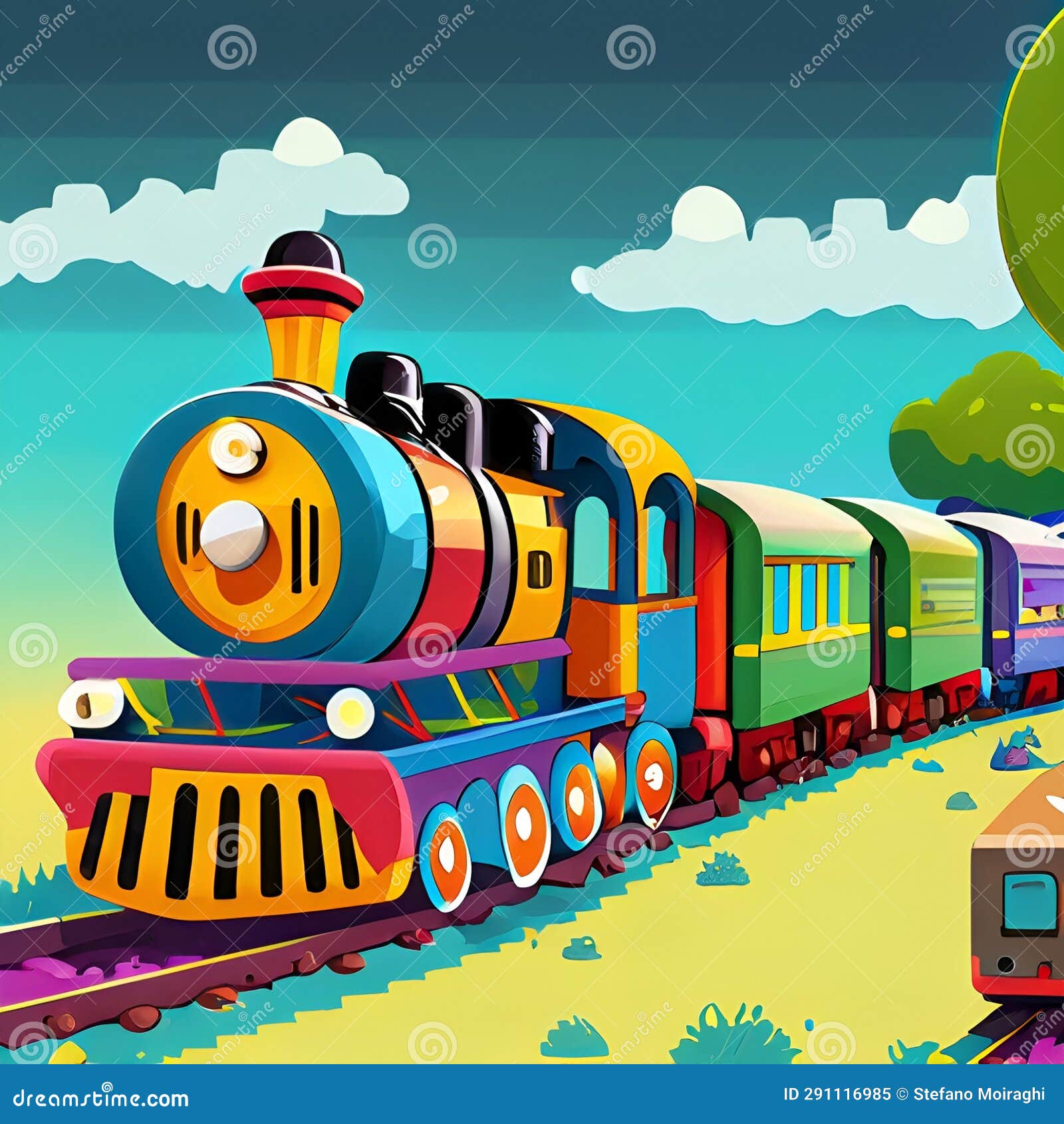 Estilo De Desenho Do Conjunto De Comboios Ilustração Stock Ilustração