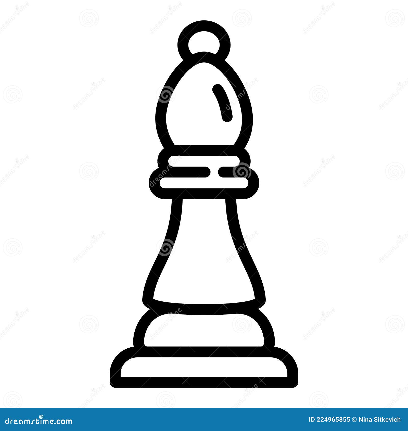 Peça de xadrez bispo em vetor simples