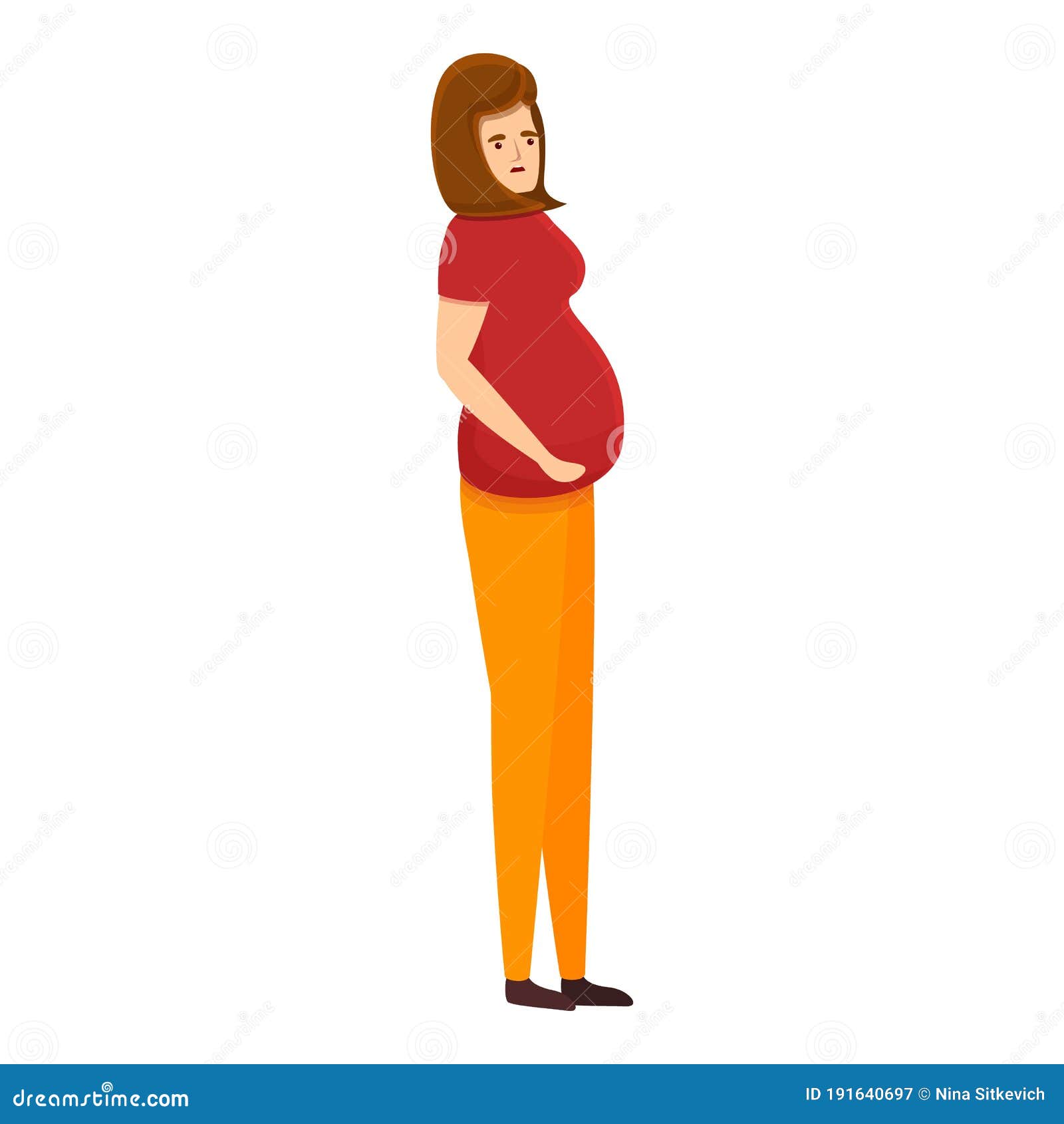 Estilo De Dibujo Animado De Una Adolescente Embarazada Ilustración del  Vector - Ilustración de enfermo, vientre: 191640697