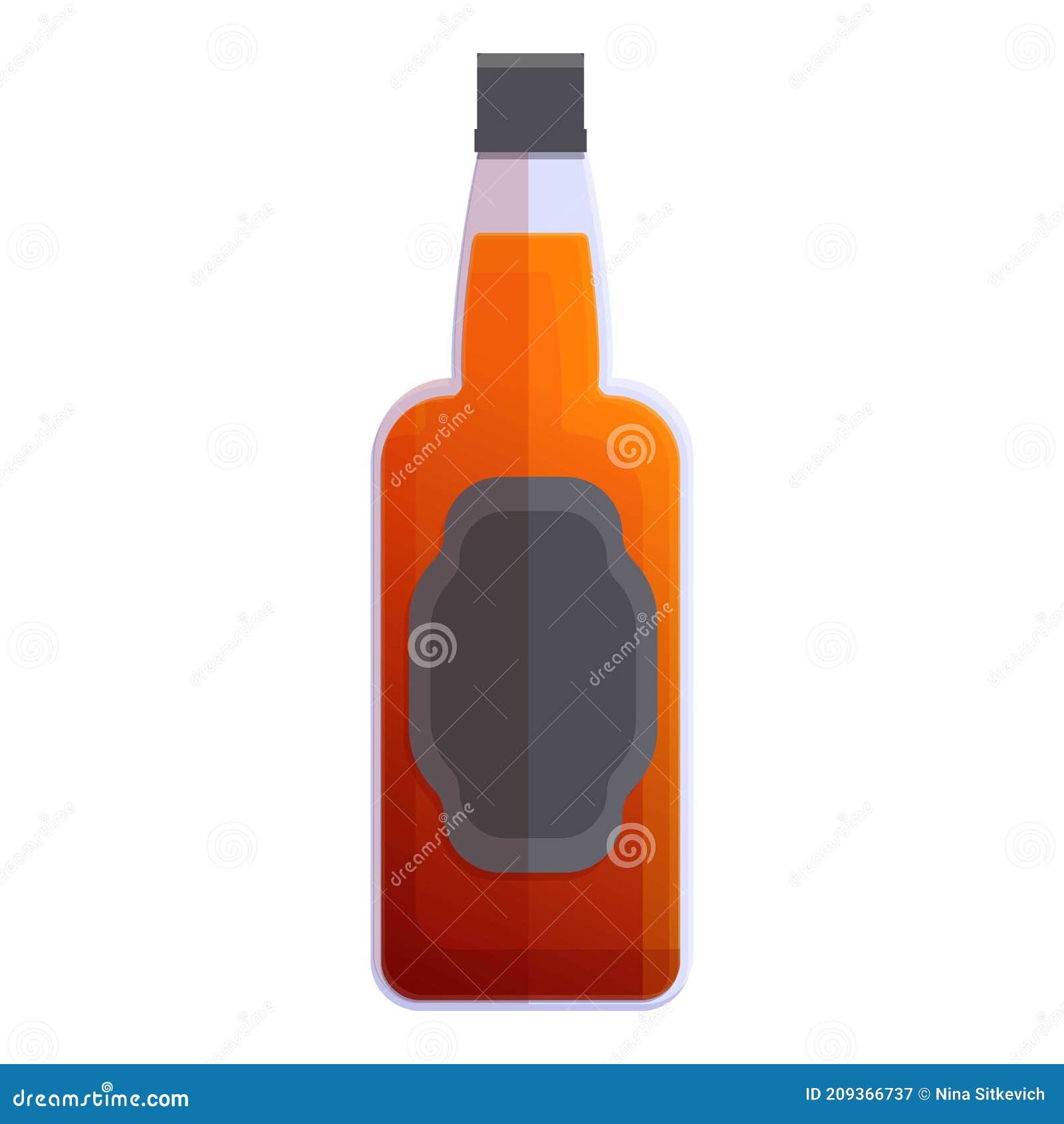 Estilo De Dibujos Animados Del Icono De Botellas De Bebida Bourbon  Ilustración del Vector - Ilustración de bebida, hielo: 209366737
