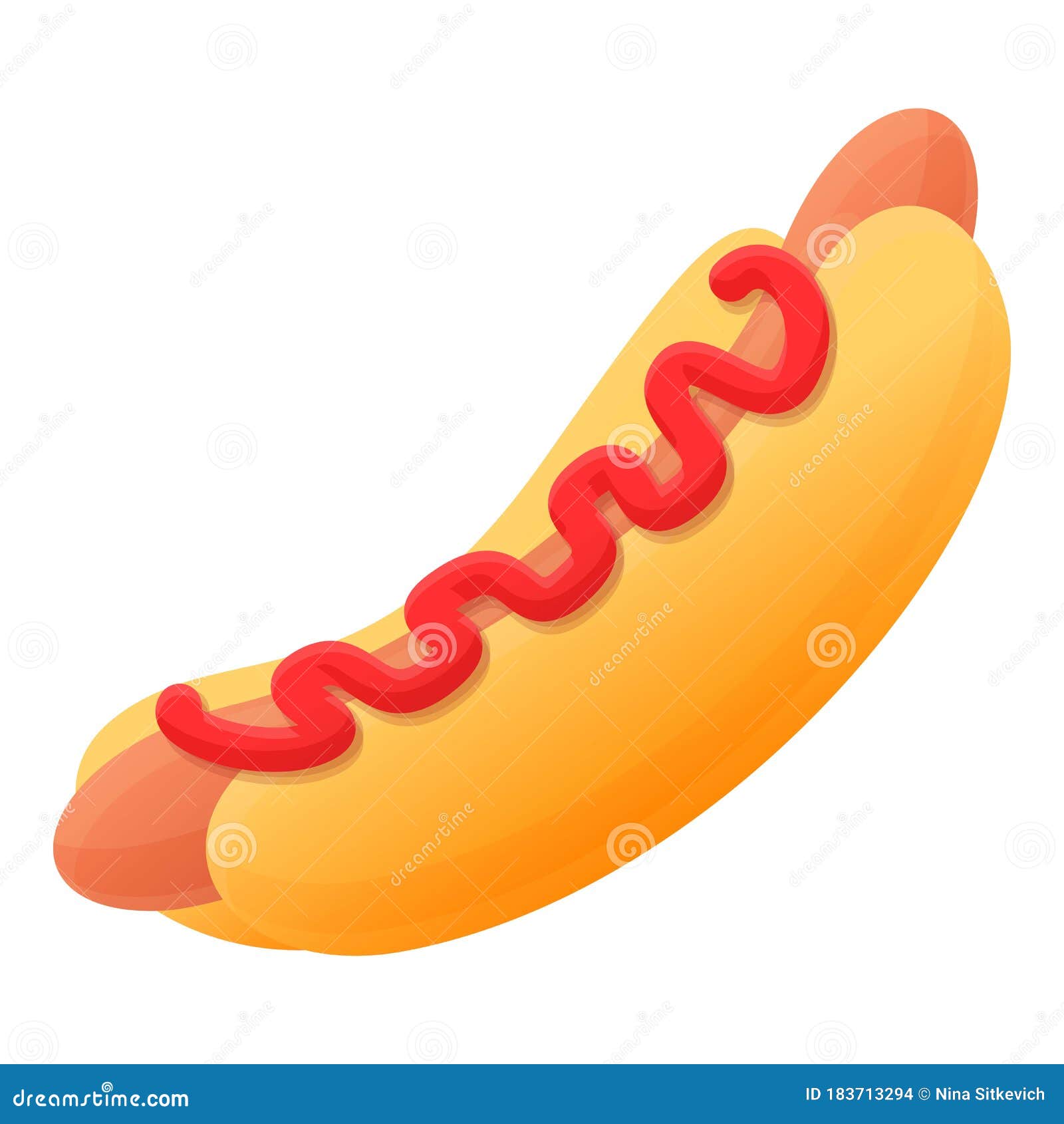 Estilo De Dibujos Animados De Iconos De Hot Dog Ilustración del Vector -  Ilustración de caliente, salchicha: 183713294