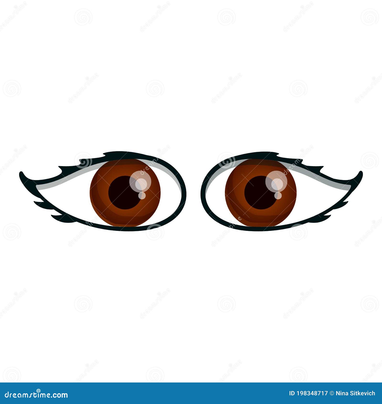 Estilo De Dibujos Animados De Iconos De Ojos Felices Ilustración del Vector  - Ilustración de eyeball, negro: 198348717