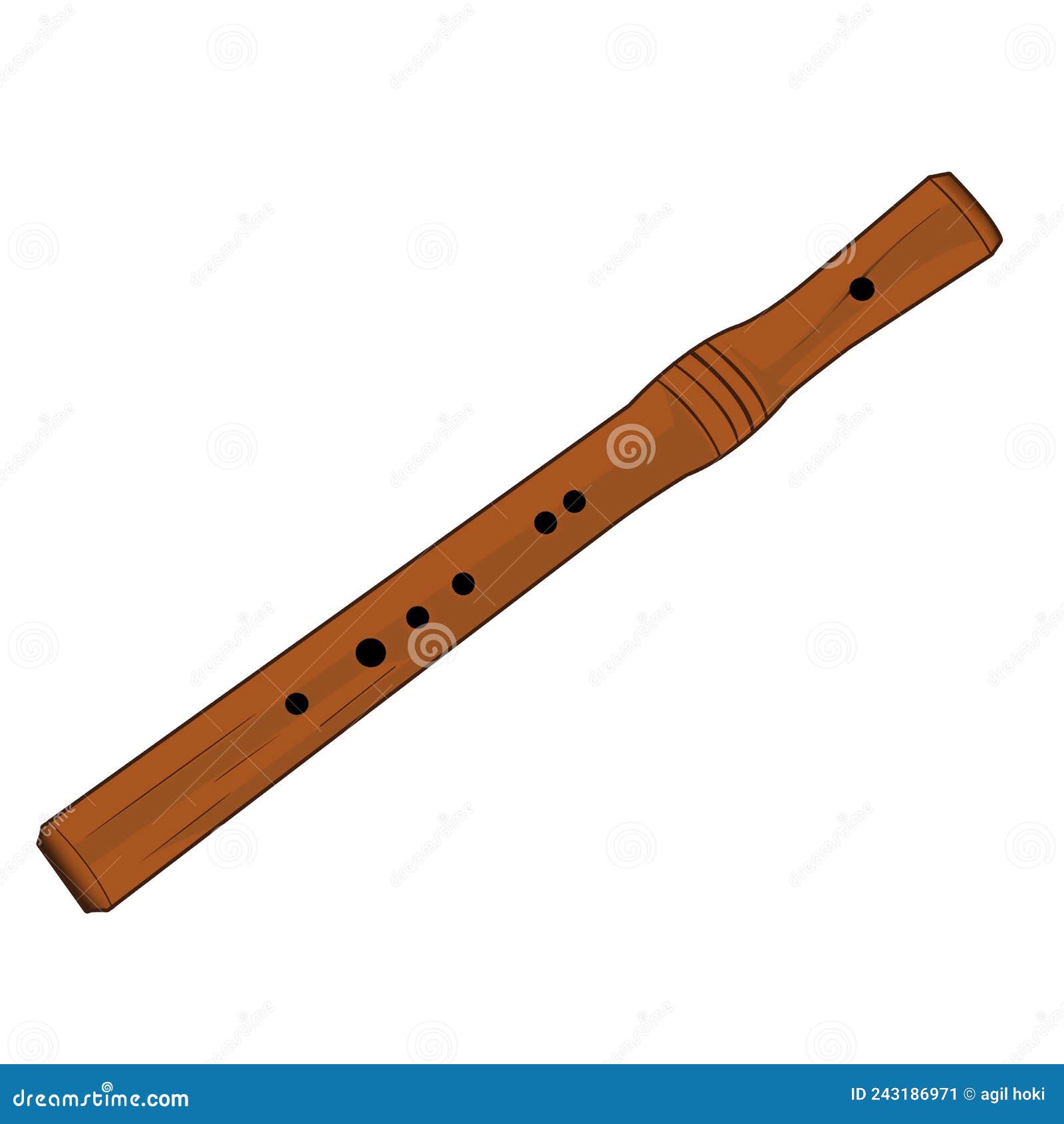 Estilo De Flauta De Instrumentos De Viento Stock de ilustración