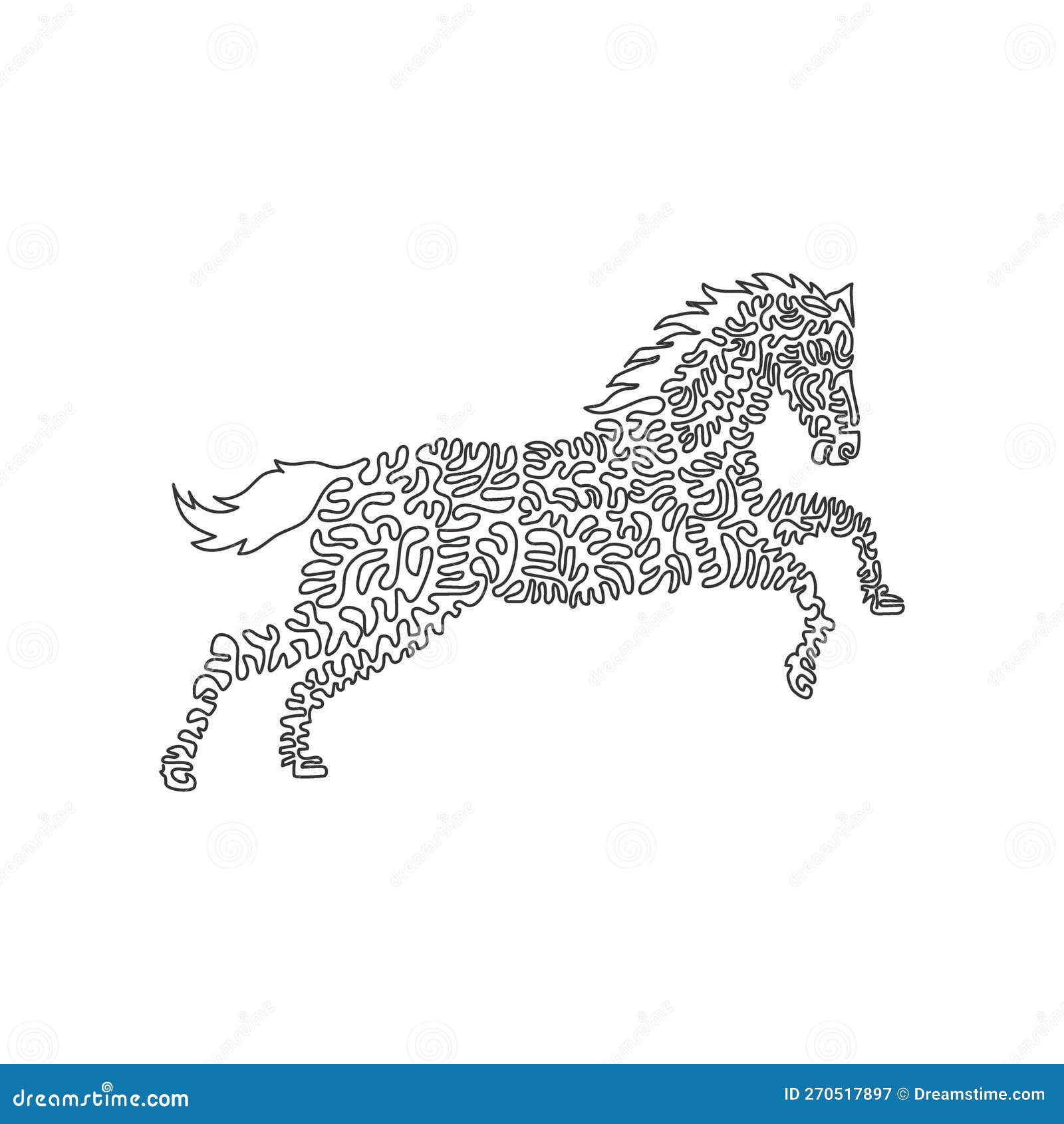 Desenho de linha simples de um cavalo