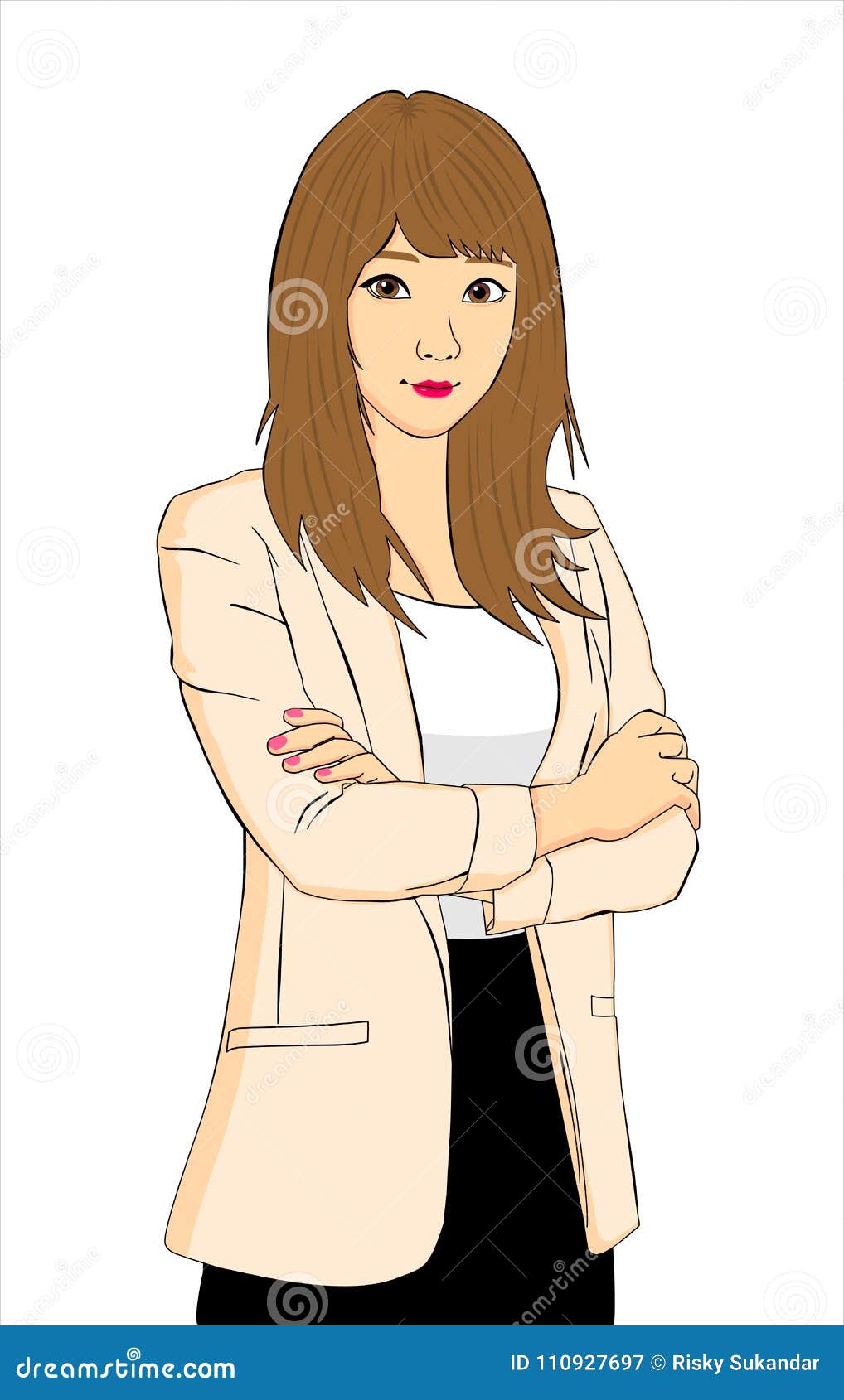 Estilo Del Animado Del Ejemplo De La Mujer/de La Muchacha De Negocios Ilustración del Vector - Ilustración de retrato, adulto: 110927697 Estilo Del Animado Del Ejemplo De La Mujer/de La Muchacha De Negocios Ilustración del Vector - Ilustración de retrato, adulto: 110927697