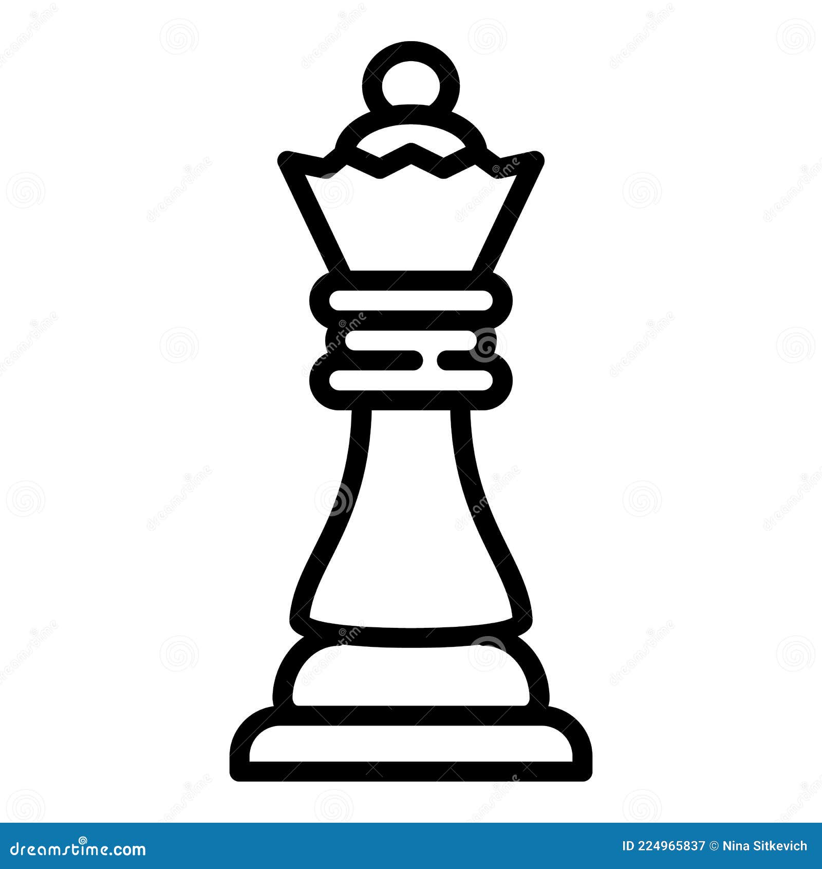 Ícone de rainha do xadrez. ícone de vetor contorno rainha xadrez