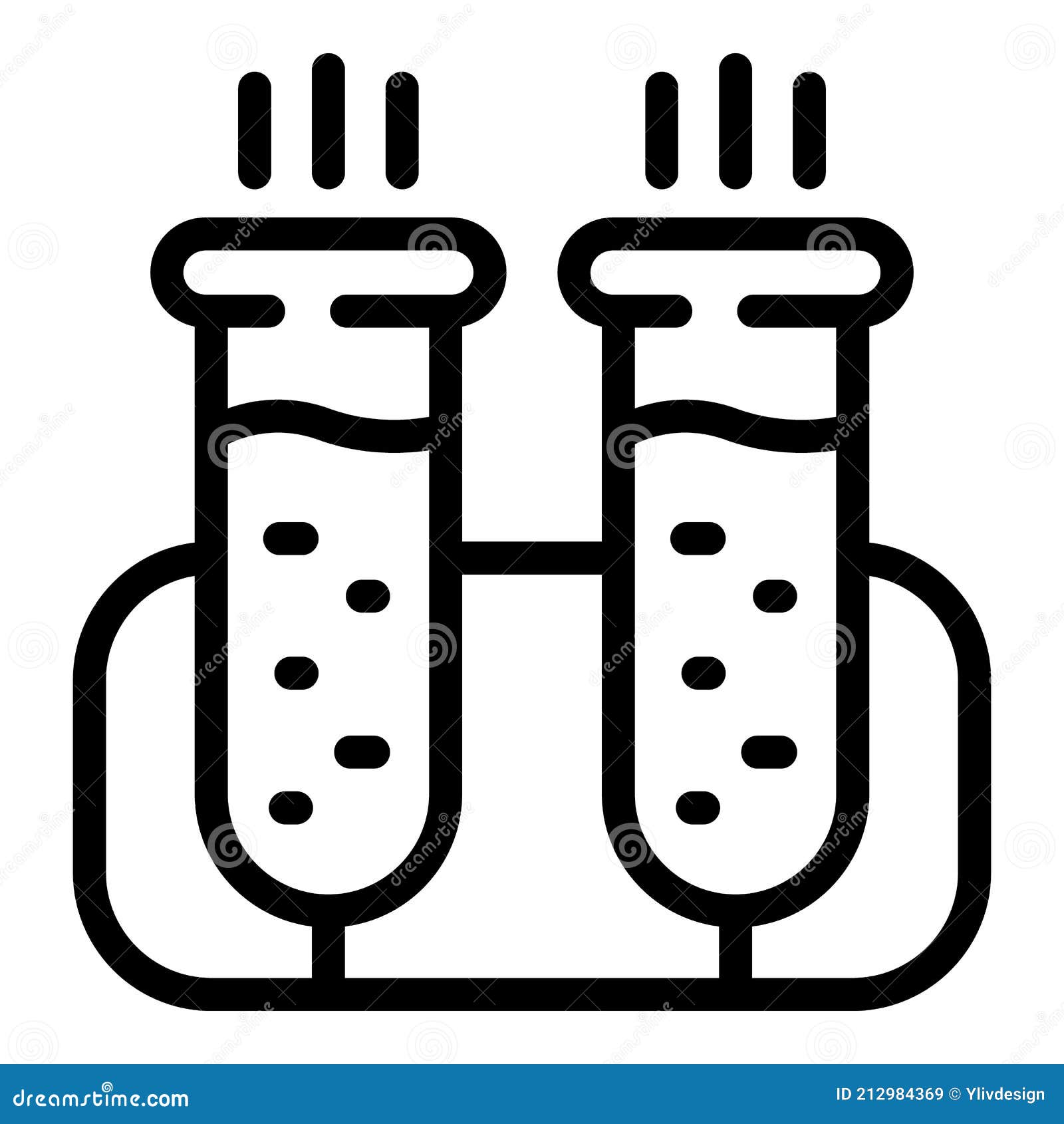 fogo no vetor de contorno do ícone do tubo de ensaio. laboratório
