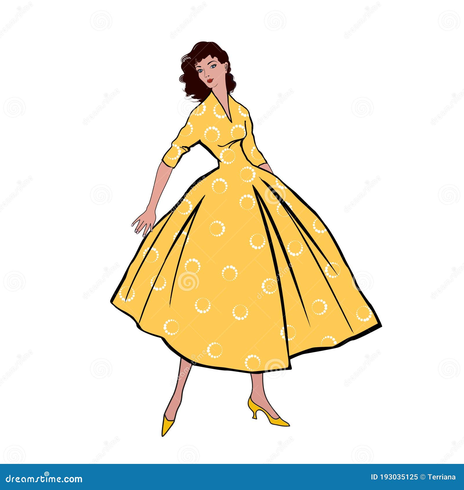 Estilo Elegante De Las Chicas Vestidas De Moda De Los Años 1950 Y 1960 :  Fiesta De Vestimenta De Moda Retro. Ropa De Verano Vintag Stock de  ilustración - Ilustración de partido, hermoso: 193035125