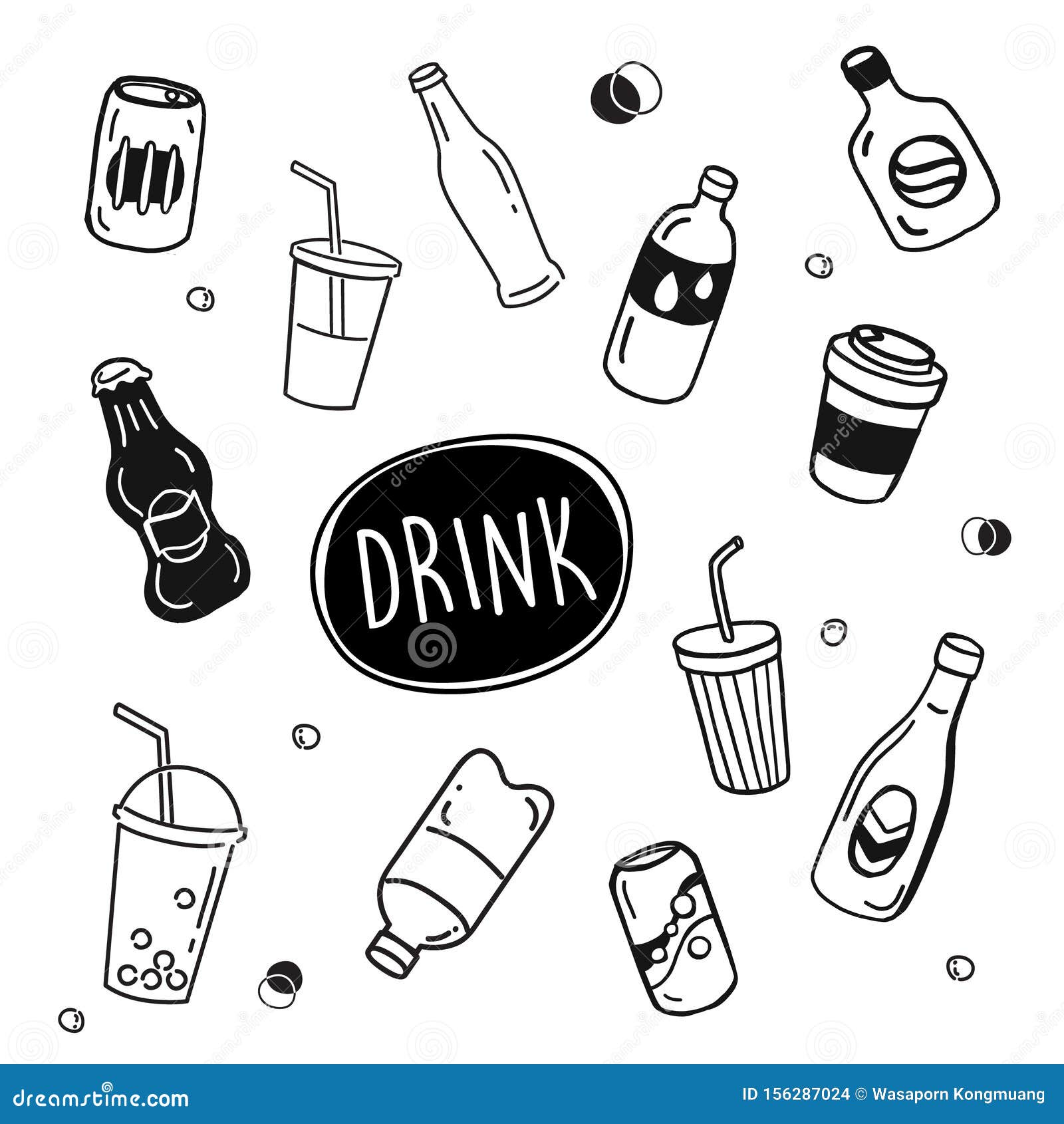 Estilos De Dibujo a Mano Bebidas Doodle De Bebida Ilustración del Vector -  Ilustración de bosquejo, bebida: 156287024