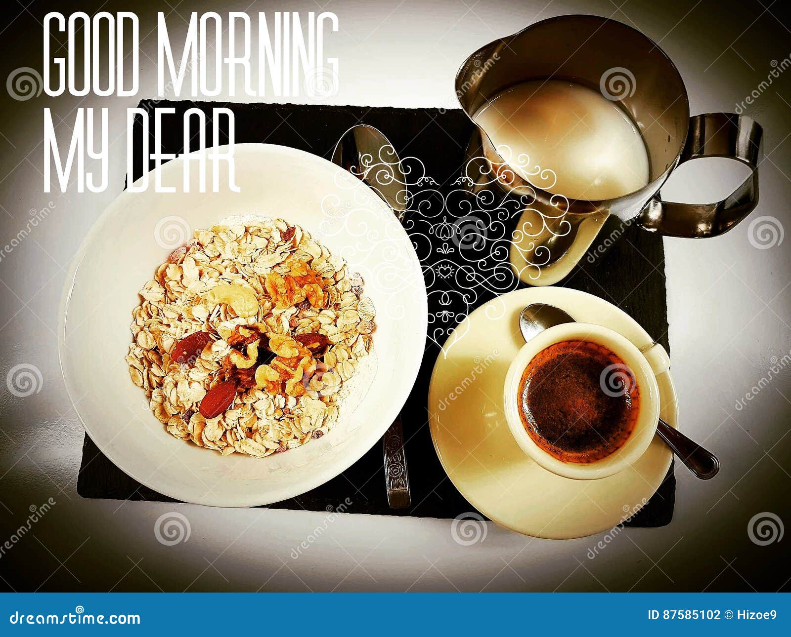 Estimado Desayuno Del Café Del Milkcoffee De Goodmorning Foto de archivo -  Imagen de desayuno, coma: 87585102