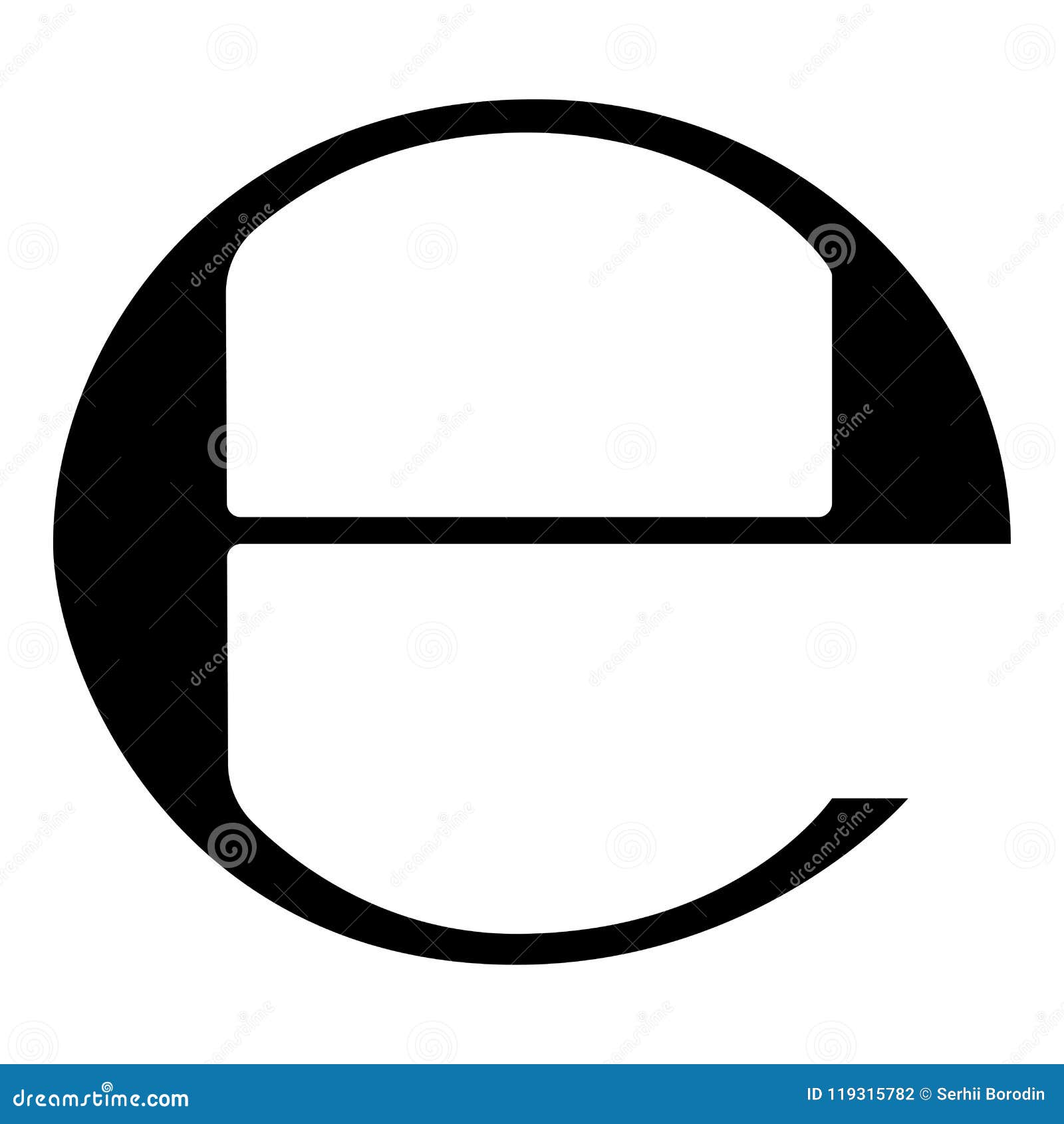 Estimated sign E mark symbol e icon black color illustration flat style simple image