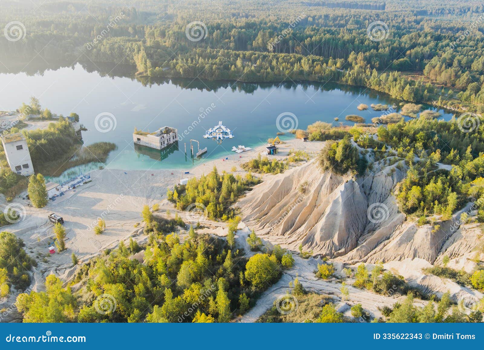 estonia, rummu september 8, 2024. rummu quarry and underwater prison is a place for swimming, snorkeling, diving and other various