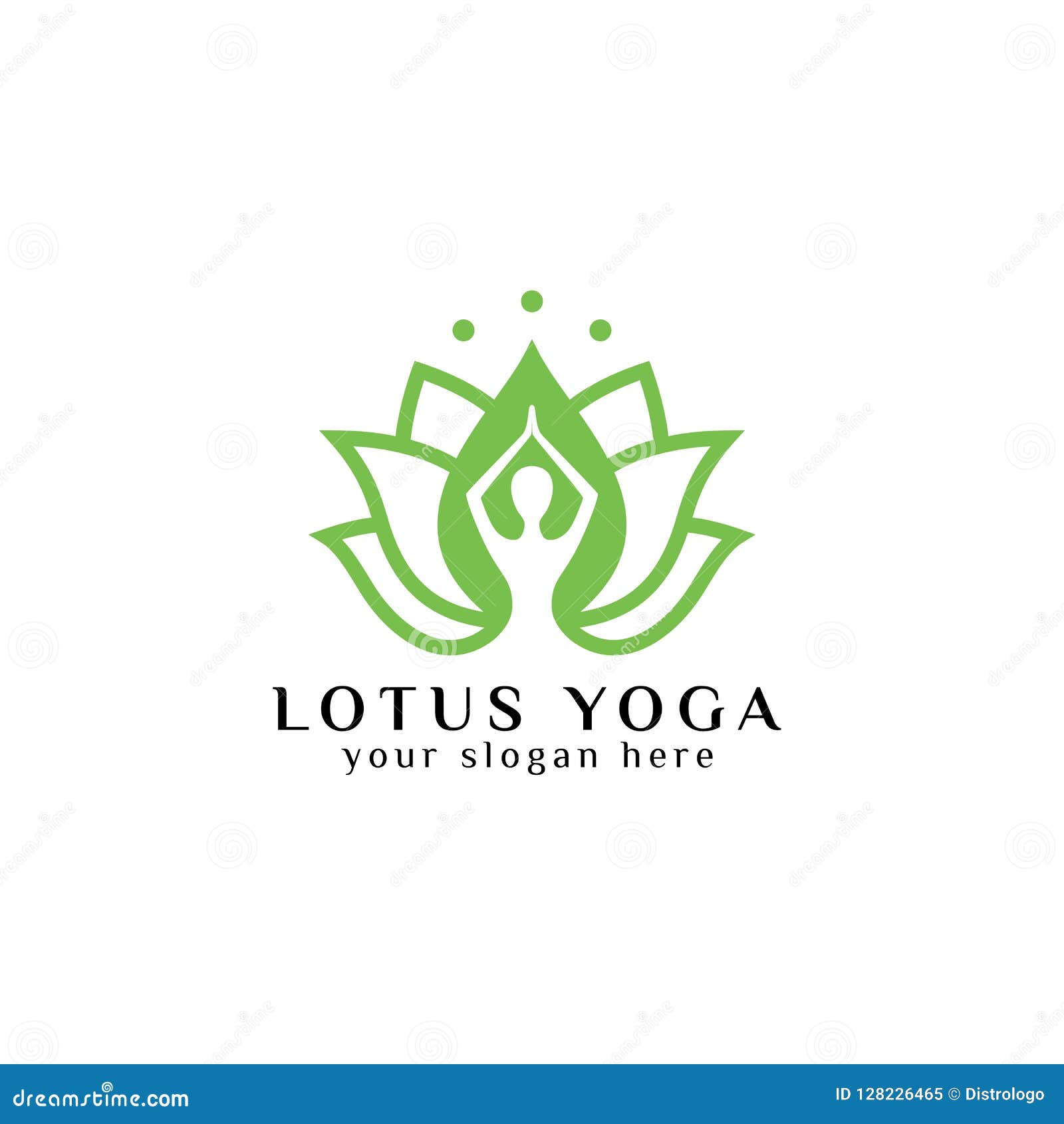 Design Do Logotipo Yoga. Meditação Humana No ícone Da Flor De