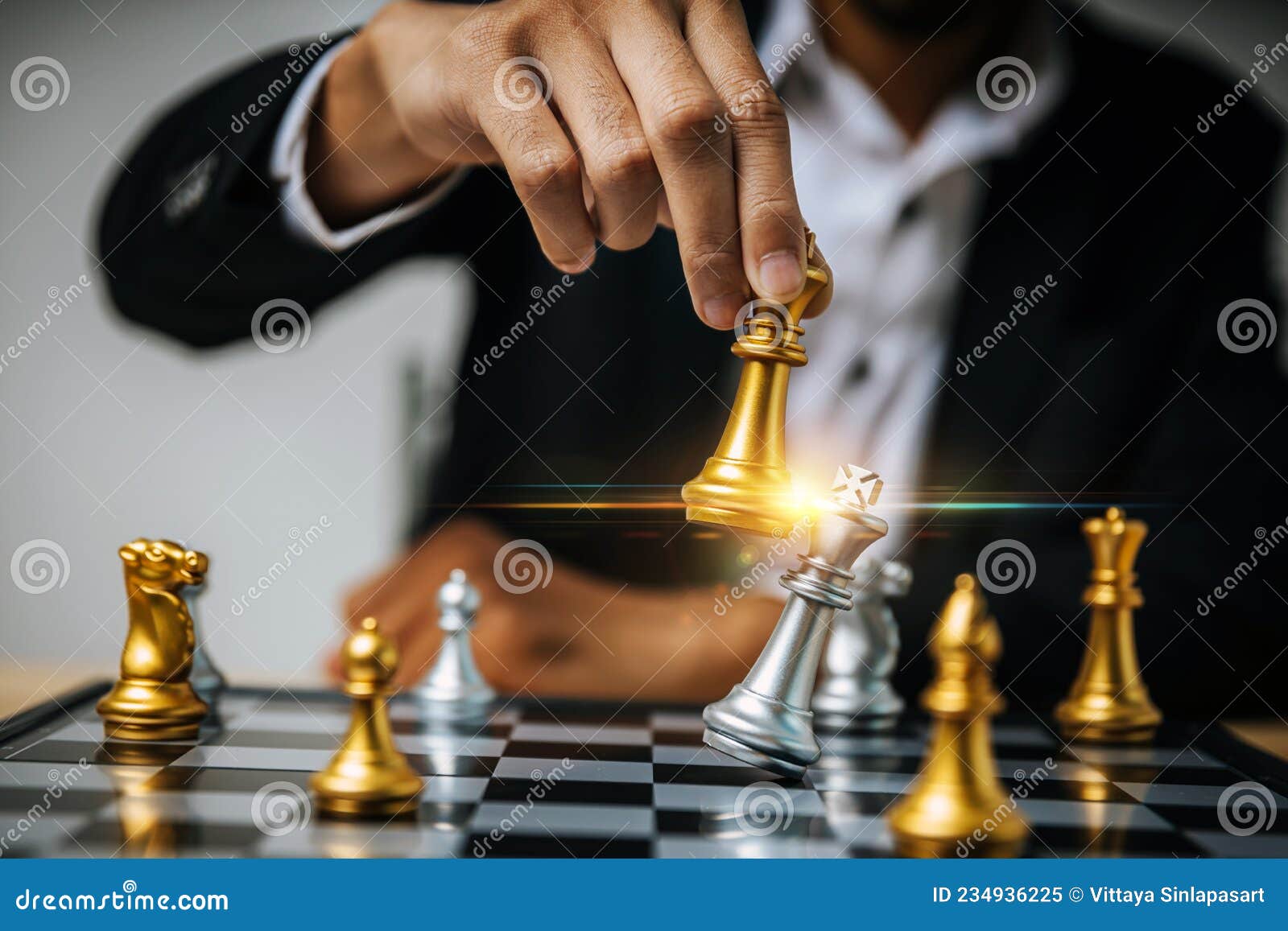 Estratégia de xadrez para liderança empresarial e equipe no