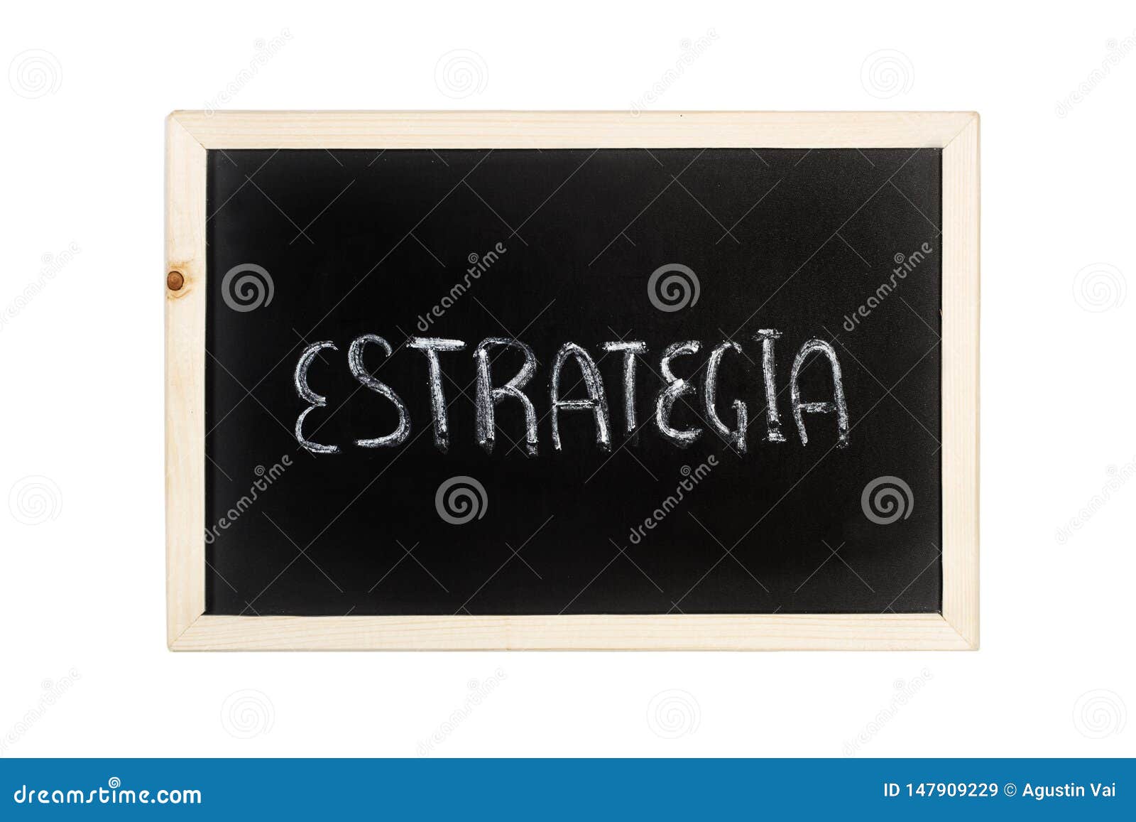 estrategia strategy word write in chalk on a blackboard