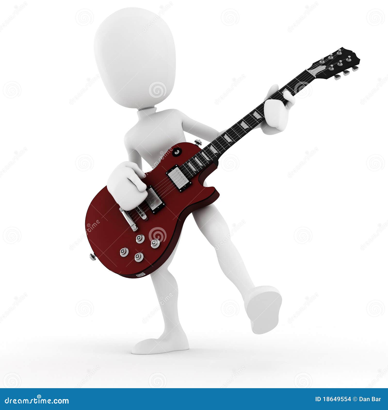 Estrela Da Música Do Jogador De Guitarra Do Homem 3d Ilustração Stock -  Ilustração de arte, figura: 18649554