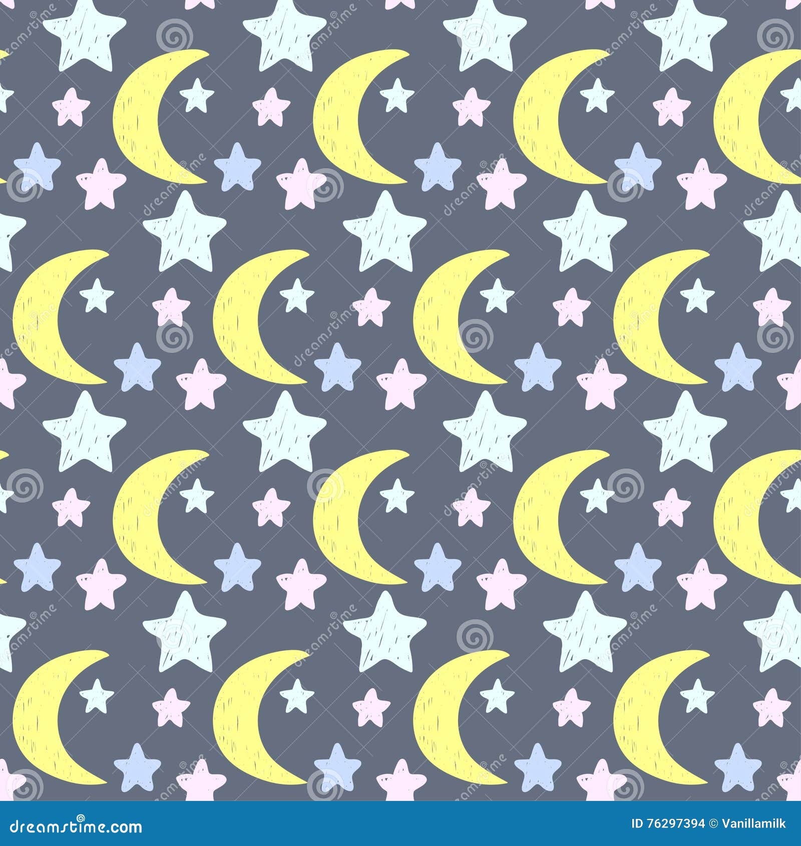 Estrelas E Lua Tema Da Boa Noite E Dos Sonhos Doces Ilustração do Vetor -  Ilustração de preto, artesanal: 76297394