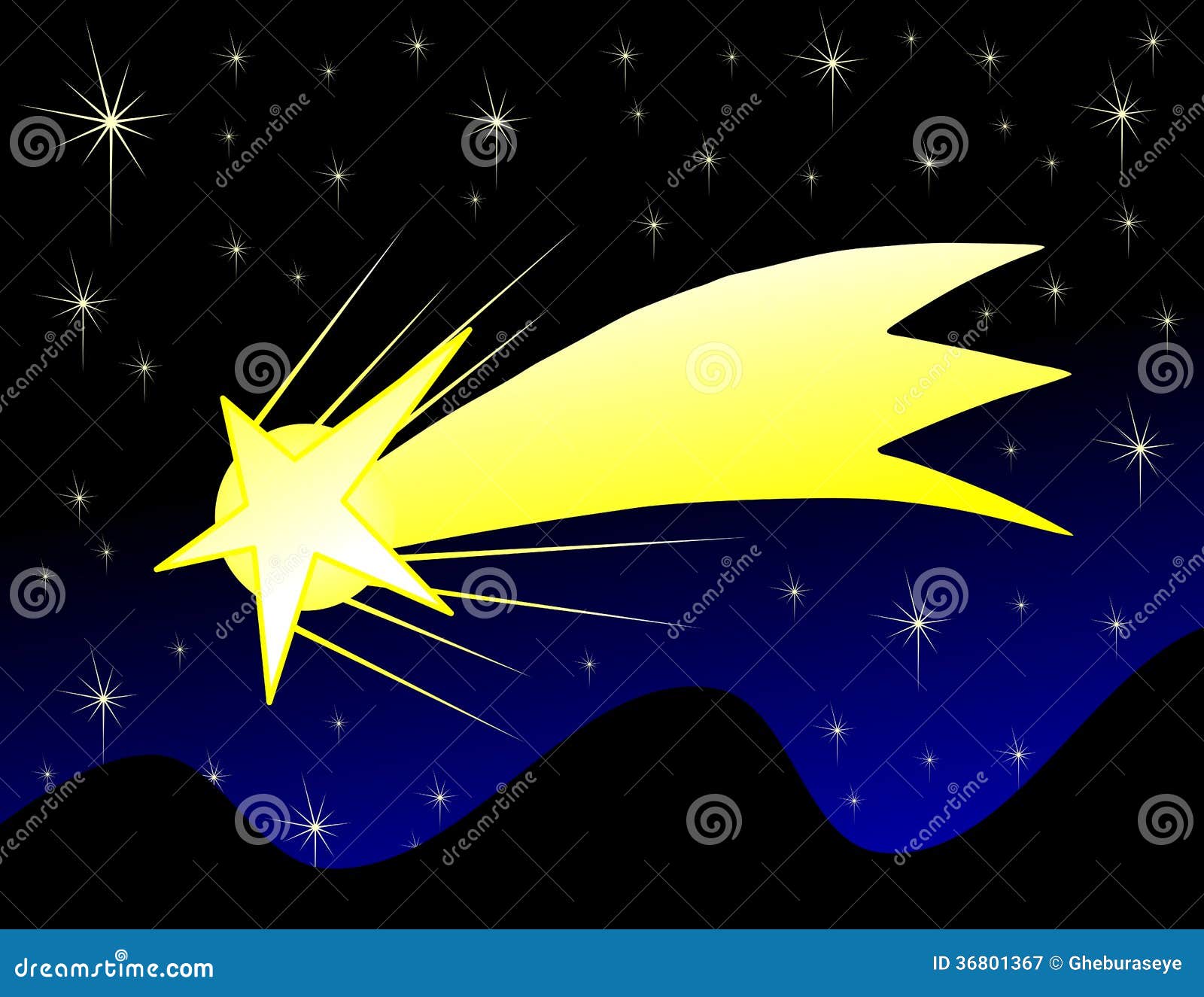 Estrella fugaz stock de ilustración. Ilustración de meteorito - 36801367