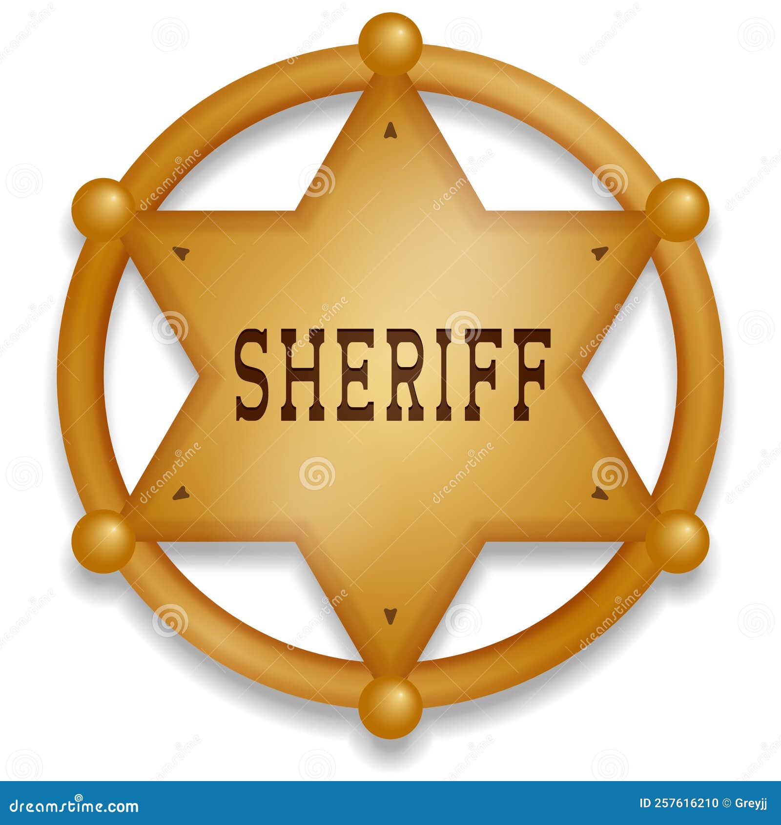 Estrella Hexagonal De Vectores Sheriff Ilustración del Vector