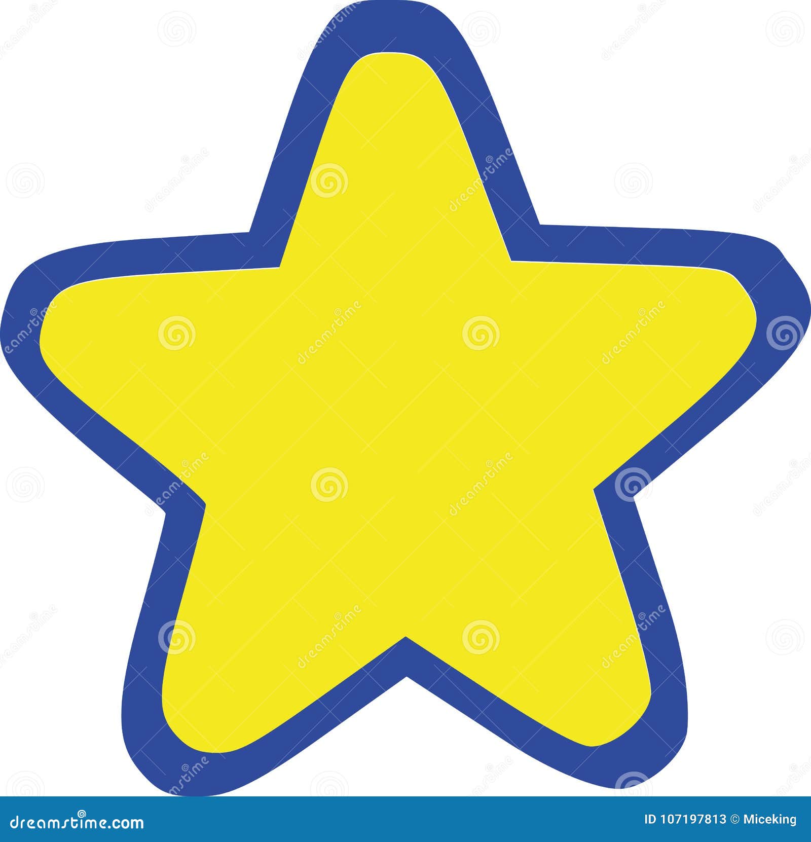 Estrella Amarilla Redonda Con Contorno Azul Ilustración del Vector -  Ilustración de icono, grado: 107197813, image size:1600x1661