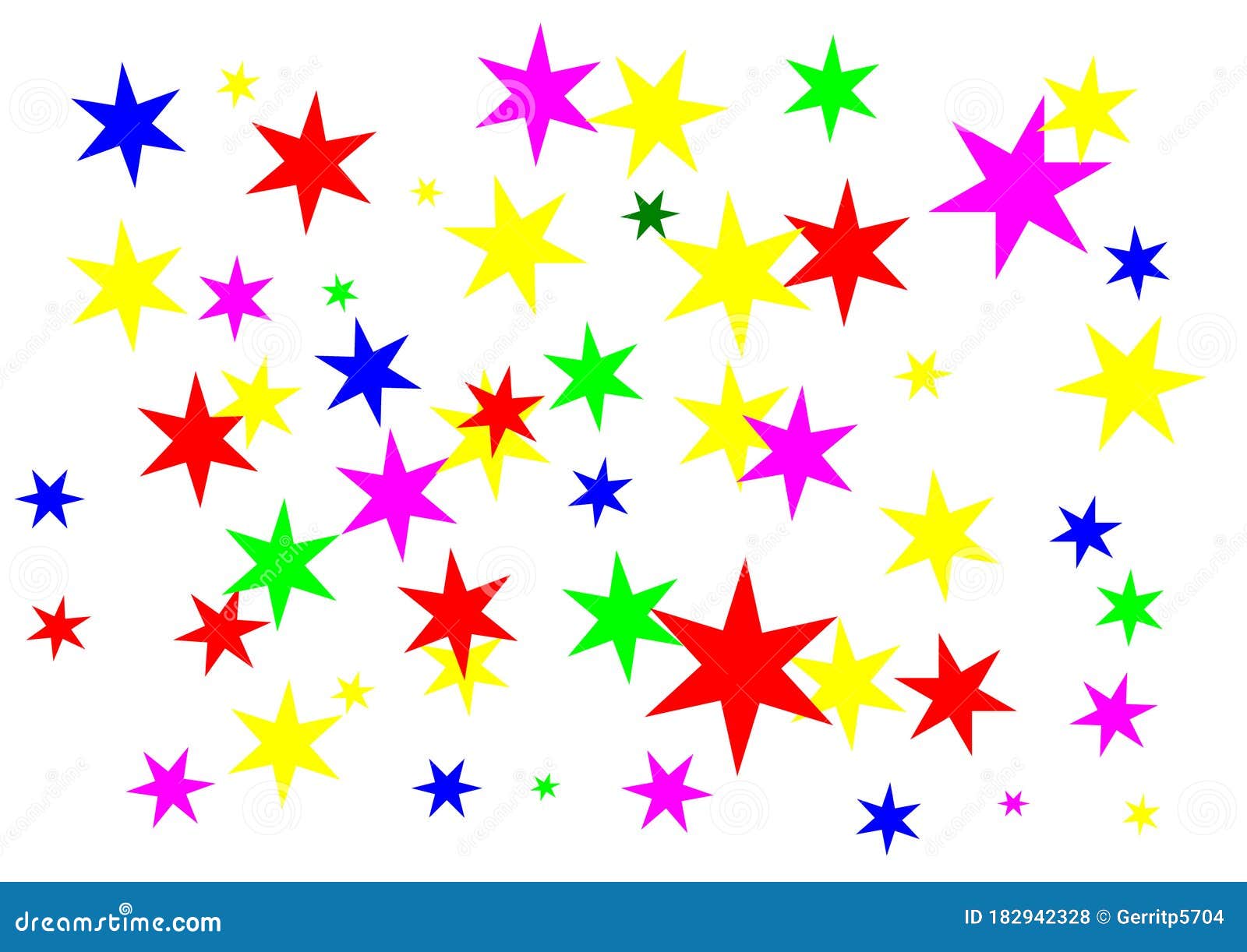 Estrellas Coloreadas De Diferentes Tamaños Sobre Fondo Blanco Ilustración  del Vector - Ilustración de diferente, blanco: 182942328