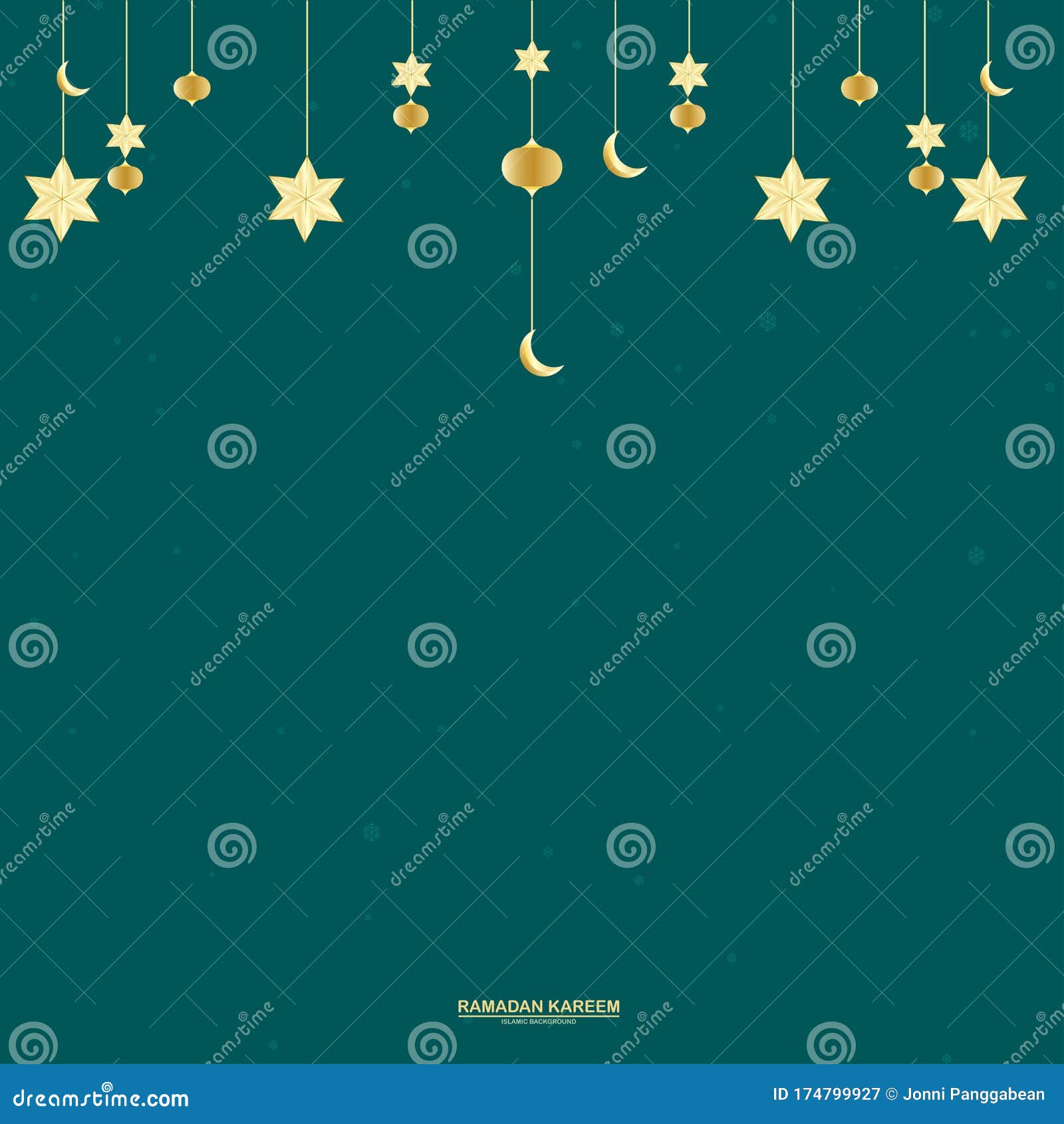 Estrellas De La Luna Ramadán. Decoración De Fiesta. Estrella Dorada Y Luna.  Banner De Tarjeta De Felicitación O Invitación Para Mu Ilustración del  Vector - Ilustración de santo, wallpaper: 174799927