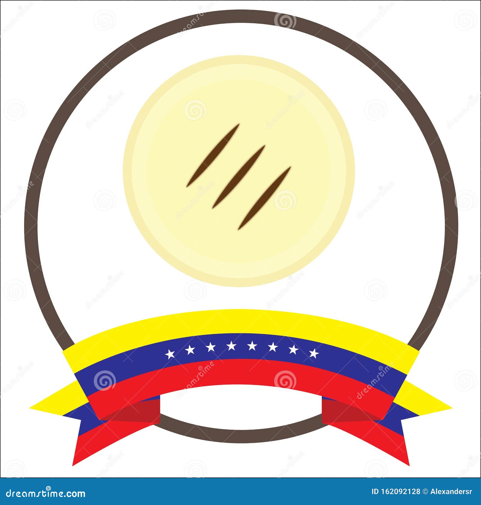 arepa, venezuelan typical food with eight stars venezuela flag