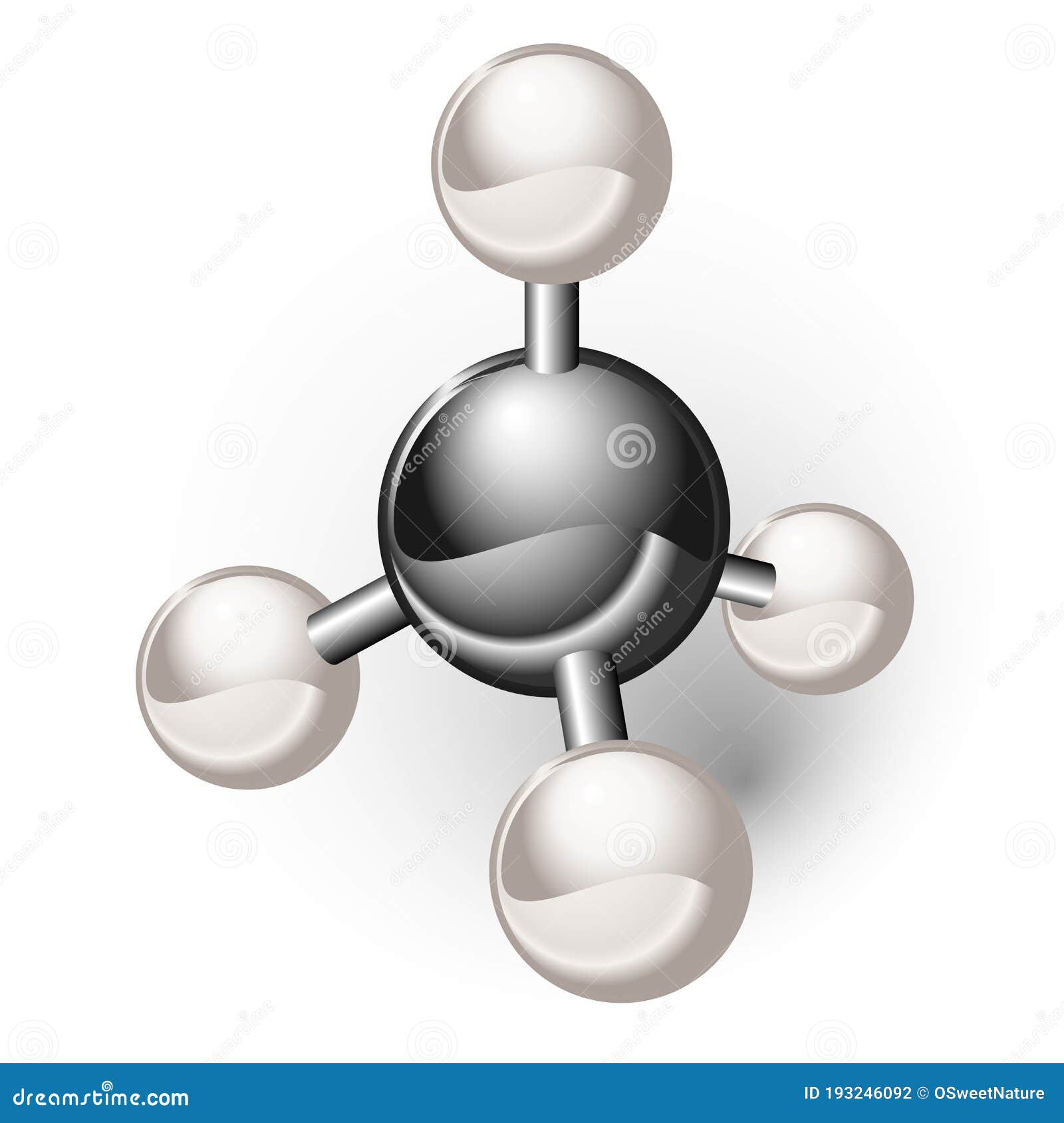 Estructura Del Modelo De Elementos Químicos De Metano Ilustración del  Vector - Ilustración de vector, compuesto: 193246092