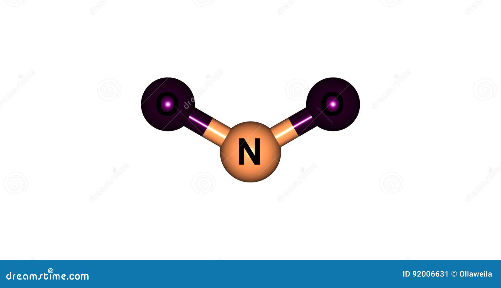 Estructura Molecular Del Dióxido De Nitrógeno Aislada En Blanco Stock de  ilustración - Ilustración de aislado, compuesto: 92006631