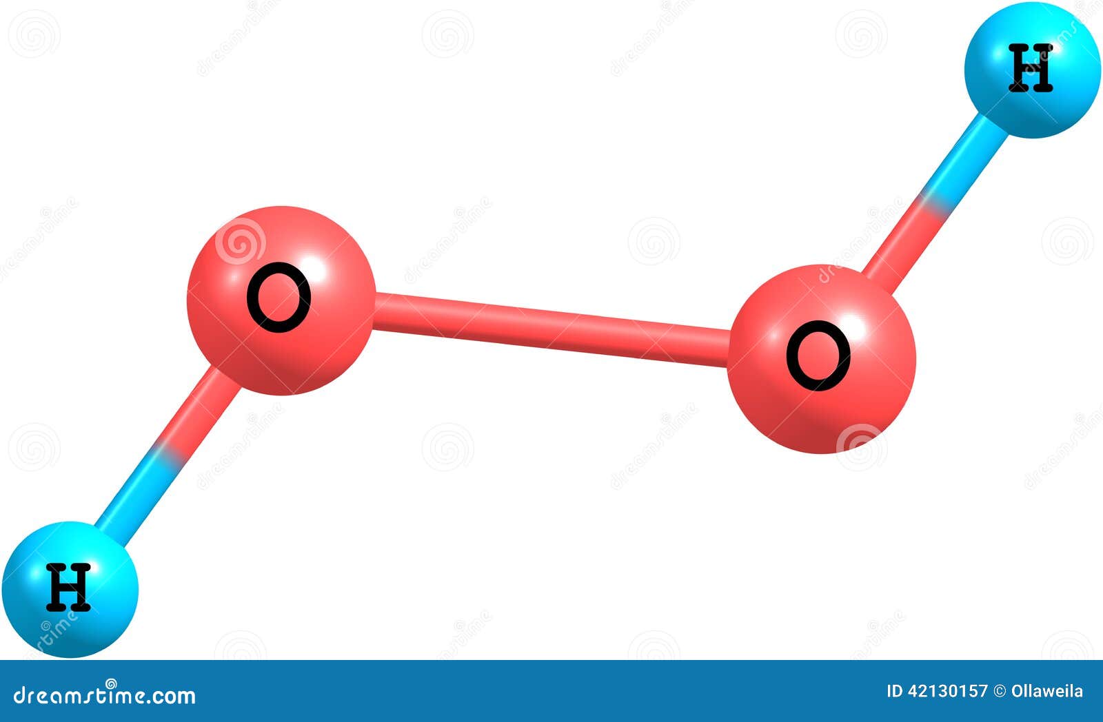 Estructura Molecular Del Peróxido De Hidrógeno (H2O2) Aislada En Blanco  Stock de ilustración - Ilustración de gente, libre: 42130157