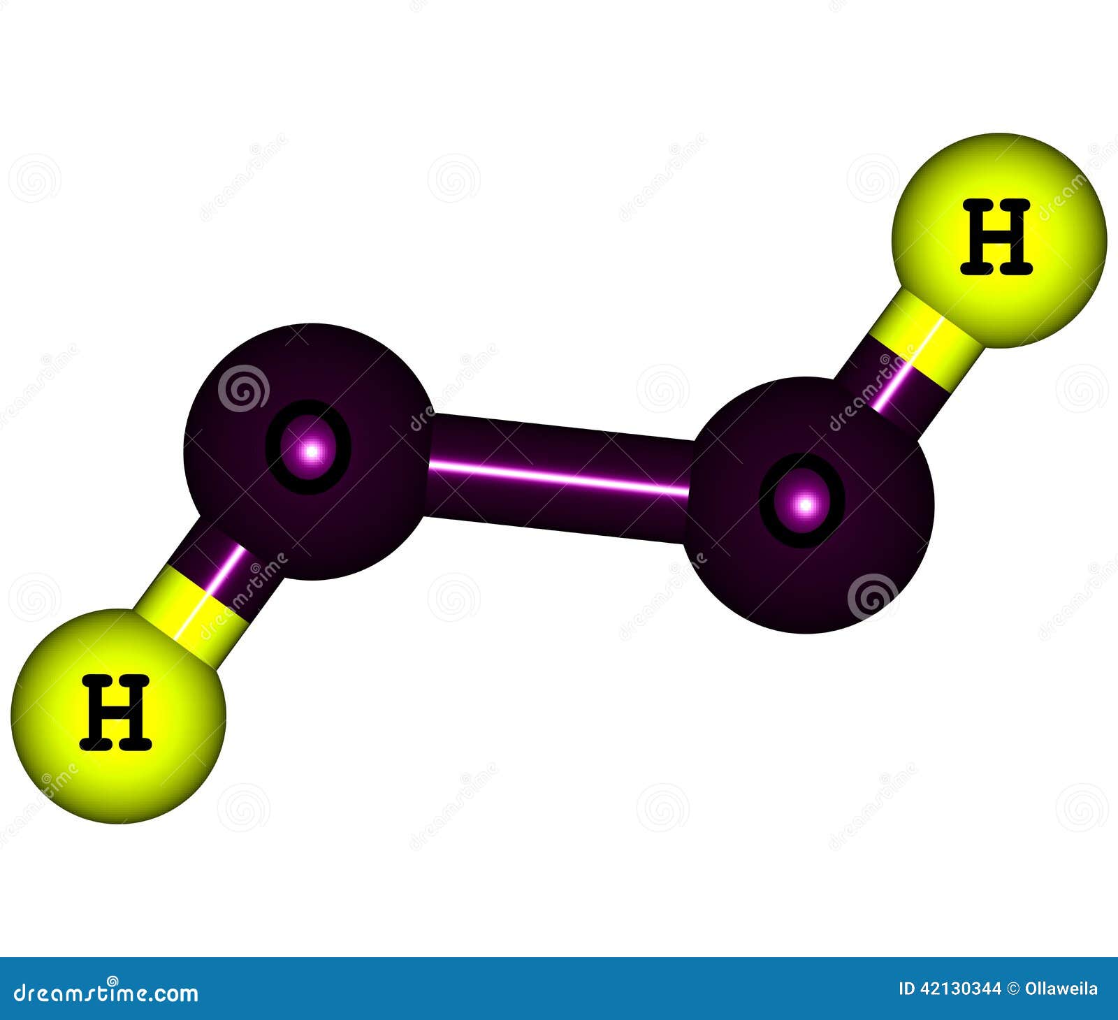 Estructura Molecular Del Peróxido De Hidrógeno (H2O2) Aislada En Blanco  Stock de ilustración - Ilustración de radical, blanco: 42130344