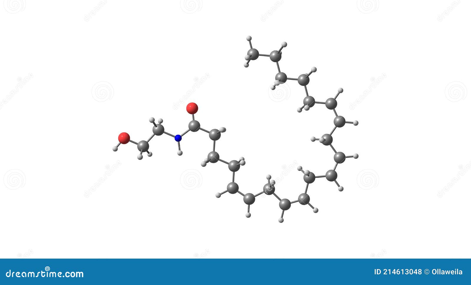 Estrutura Molecular Anandamida Isolada Em Branco Ilustração Stock -  Ilustração de molecular, molécula: 214613048