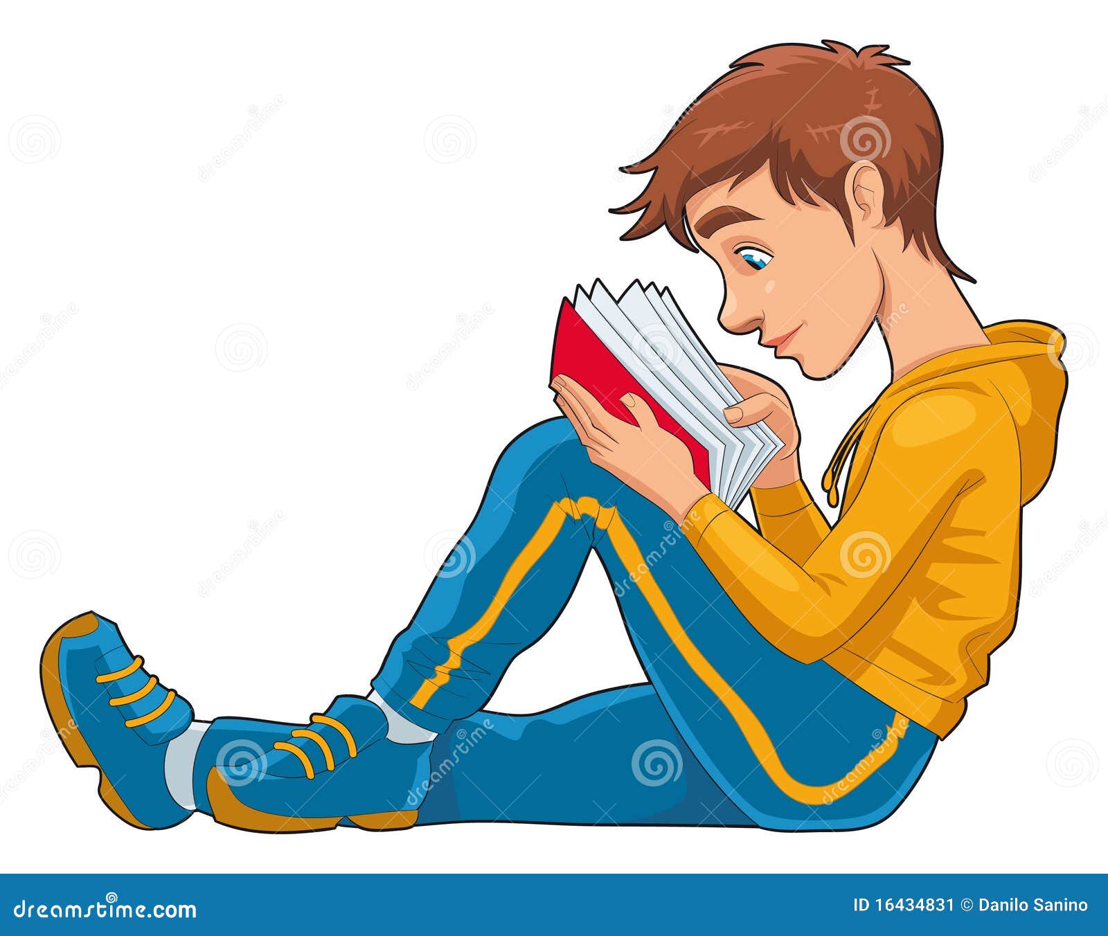 Estudiante de la lectura. ilustración del vector. Ilustración de