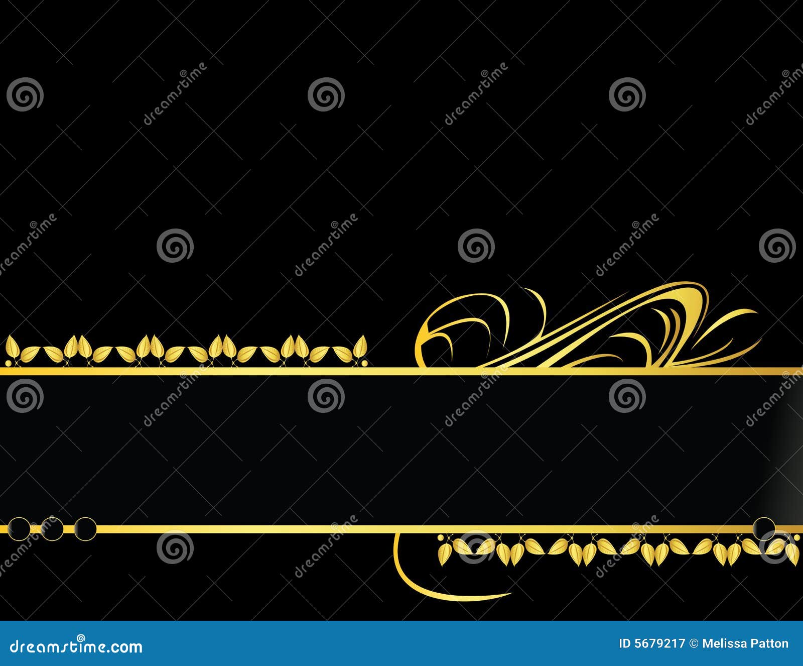 Or et fond noir de drapeau de lame. Conception de drapeau d'or sur un fond noir