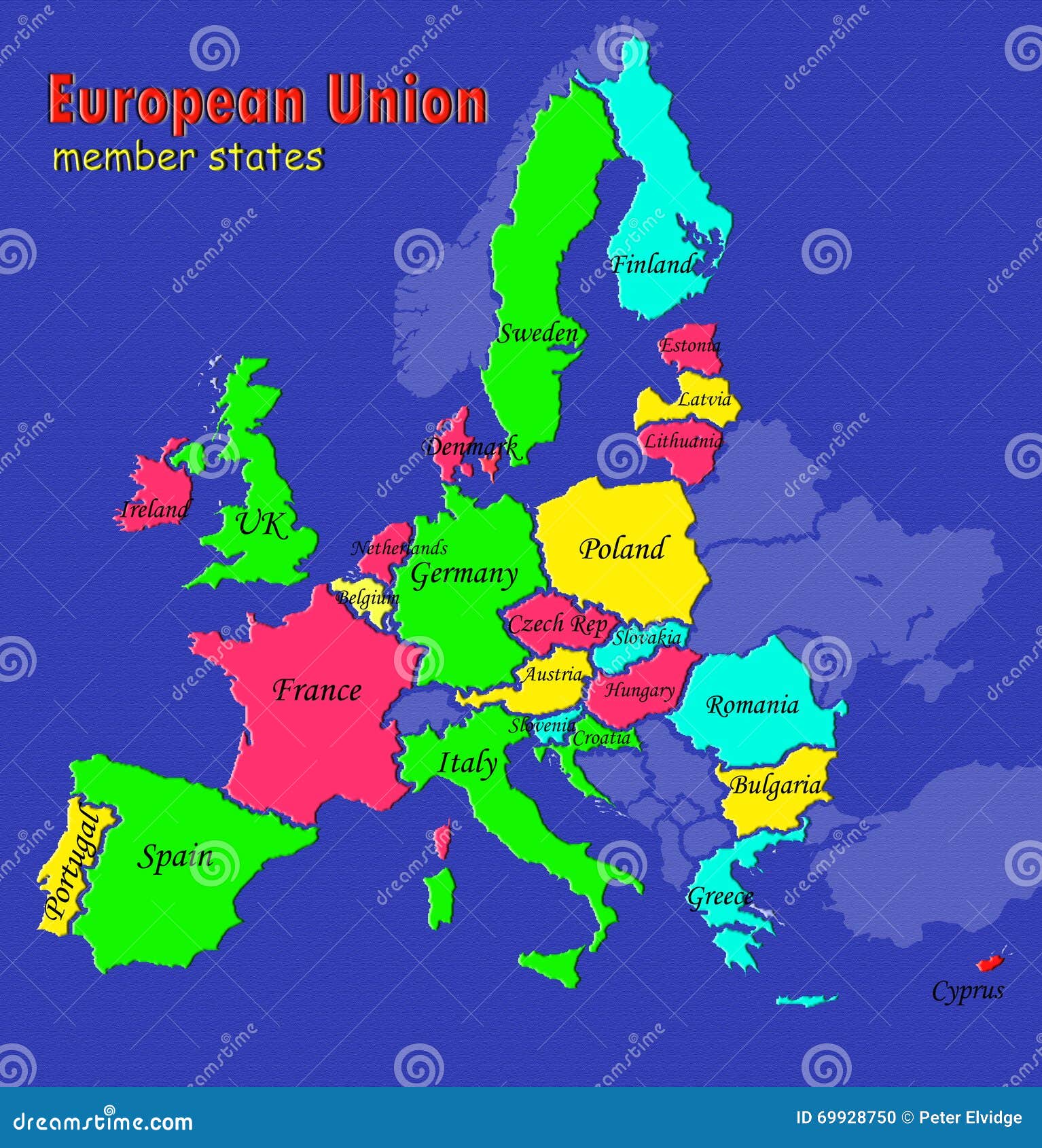 Etats Membres De La Carte Dunion Européenne Illustration