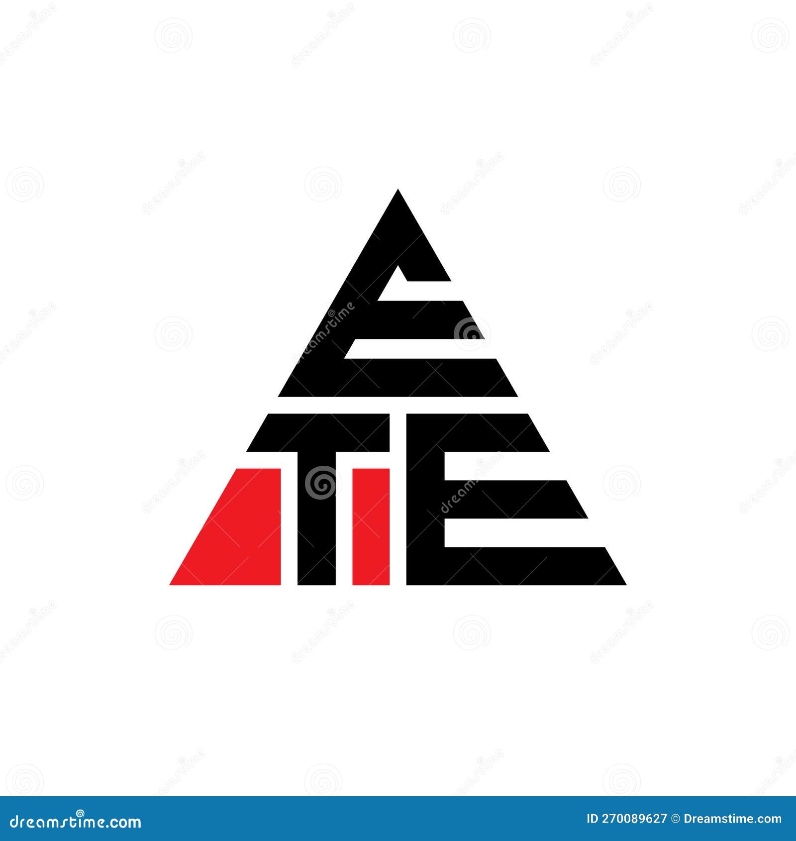 ete triangle letter logo  with triangle . ete triangle logo  monogram. ete triangle  logo template with red