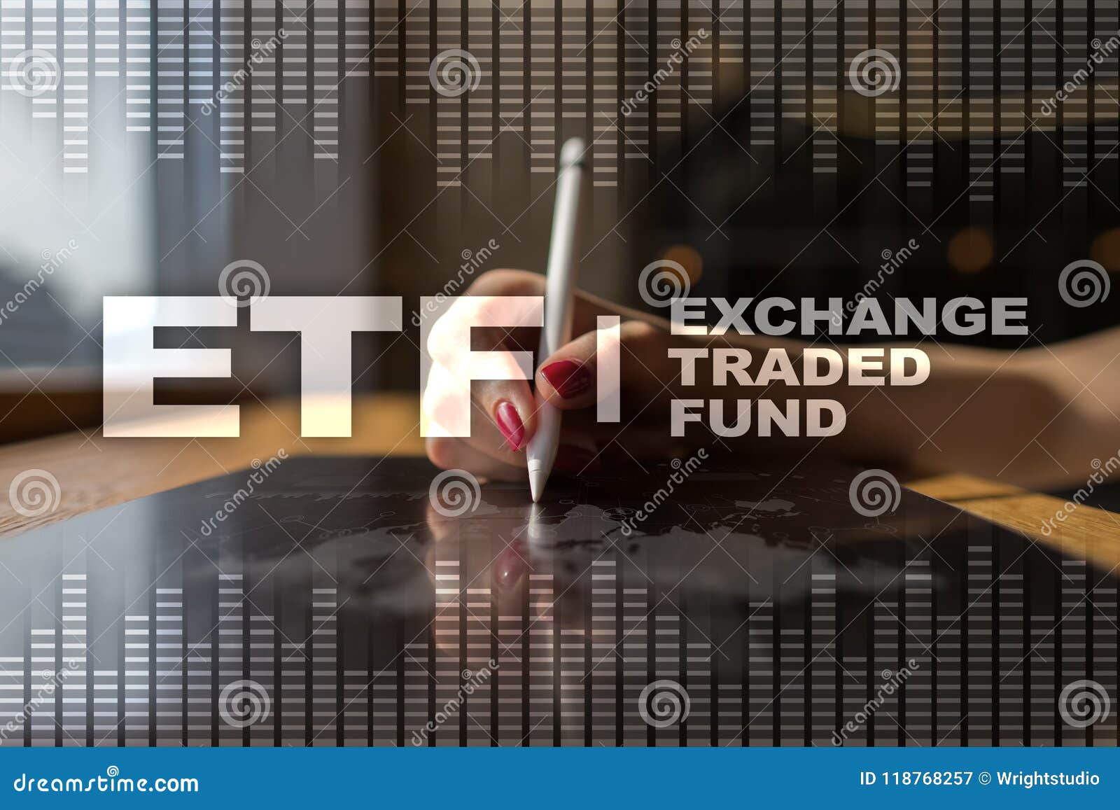ETF. Exchange Traded Fund. Business, and Technology Concept