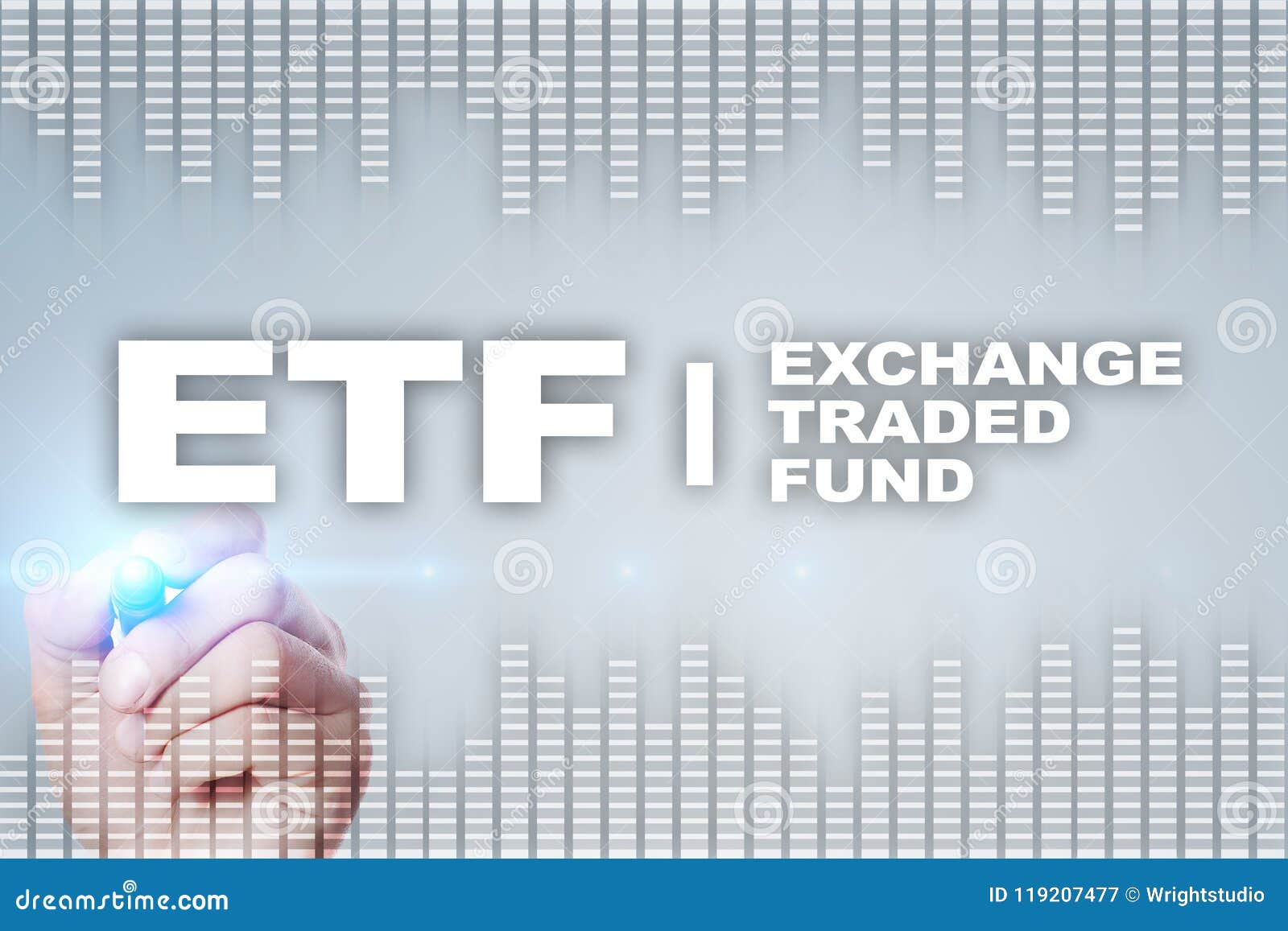 ETF. Exchange Traded Fund. Business, and Technology Concept