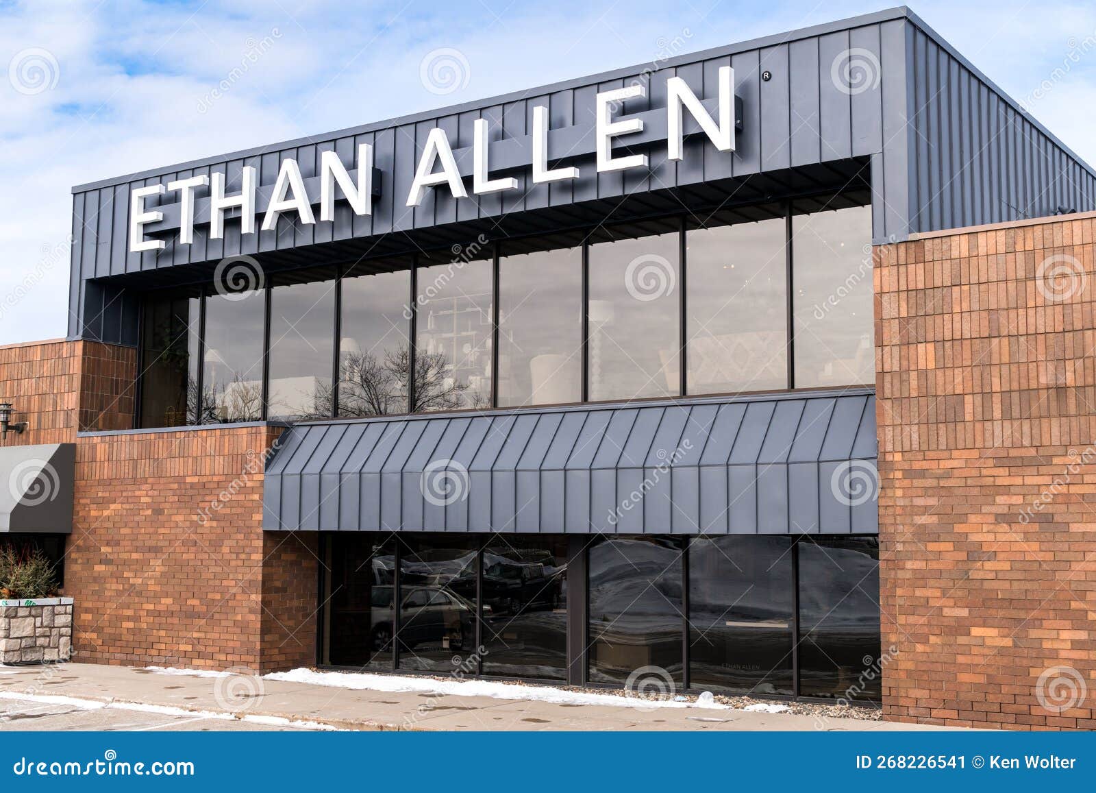 Ethan Allen Retail Furniture Store Exterior and Trademark Logo Ethan Allen Retail Furniture Store Exterior and Trademark Logo