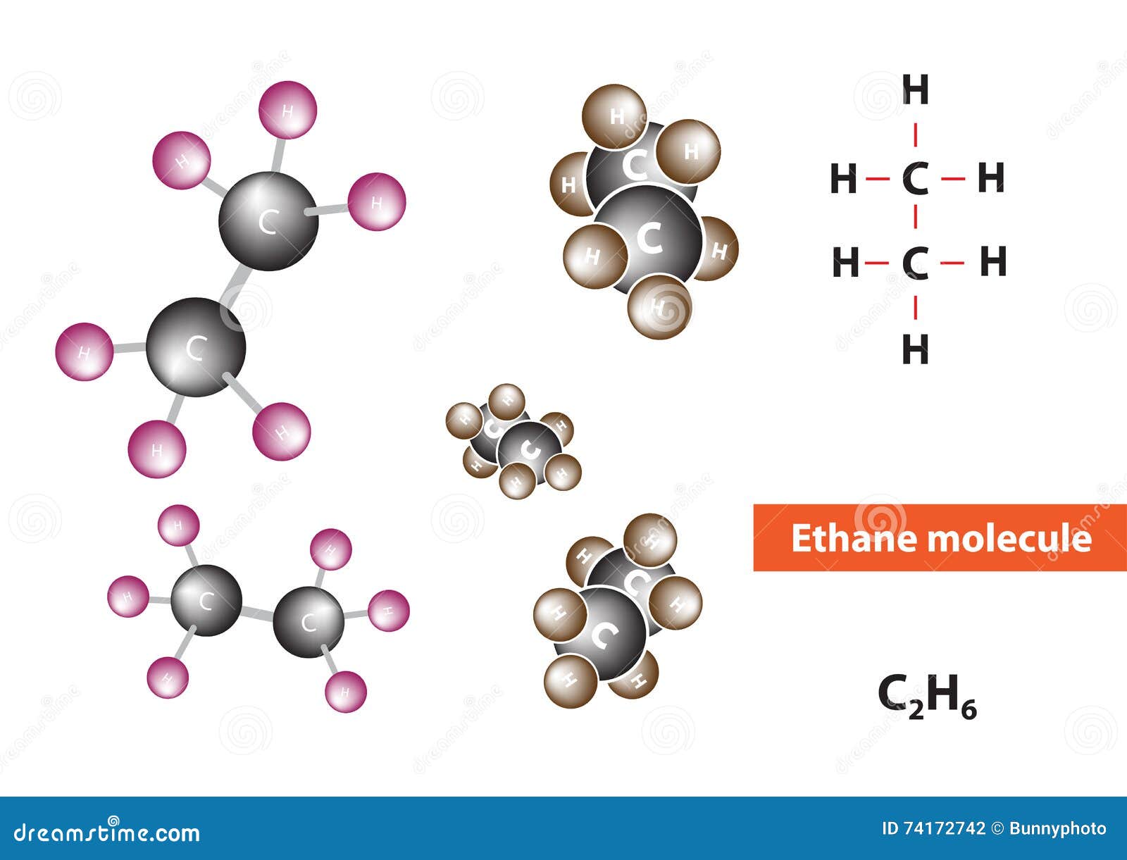 Ethane molecular structure stock vector. Illustration of molecular ...