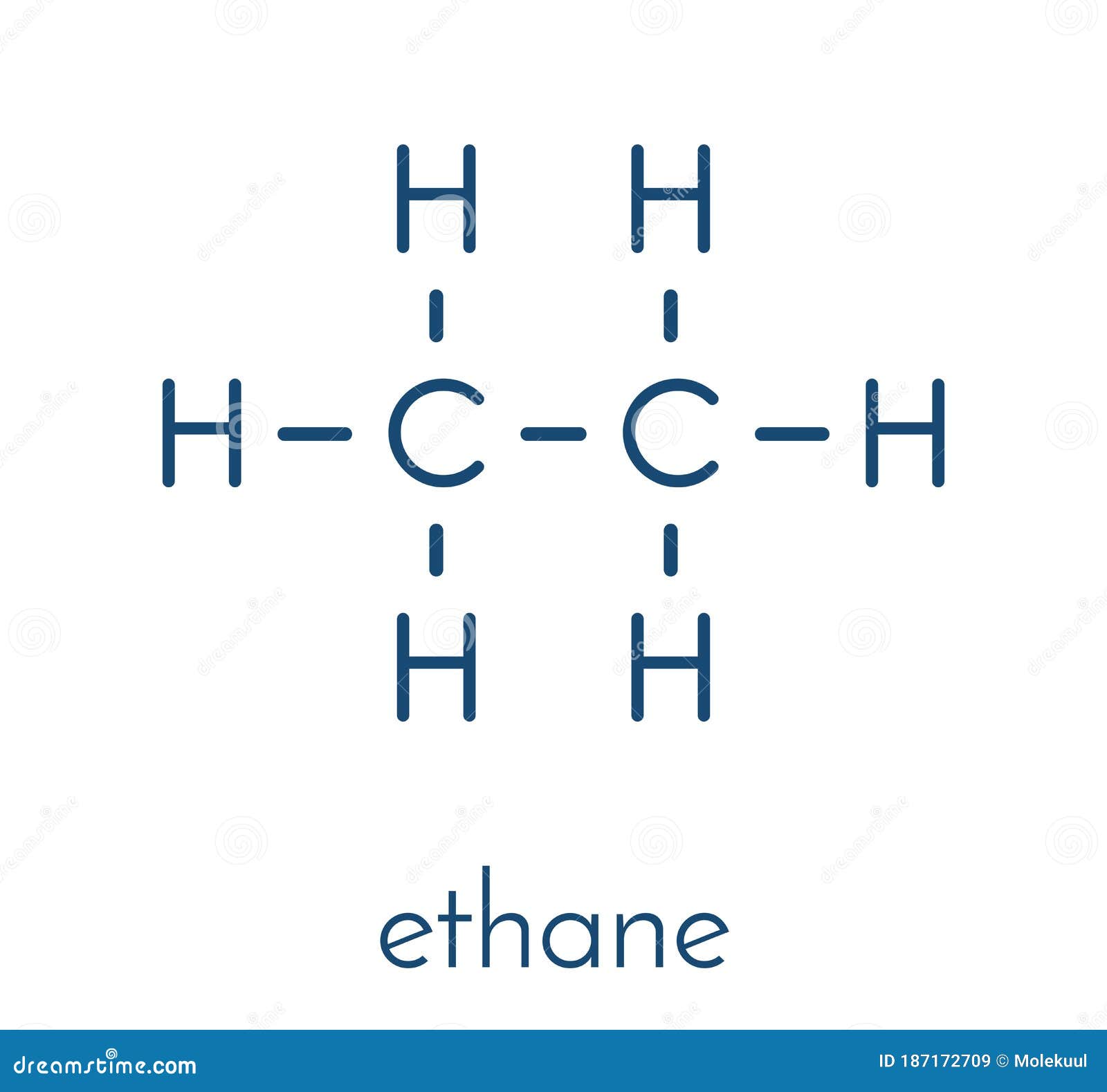 Ethane Natural Gas Component Molecule. Skeletal Formula