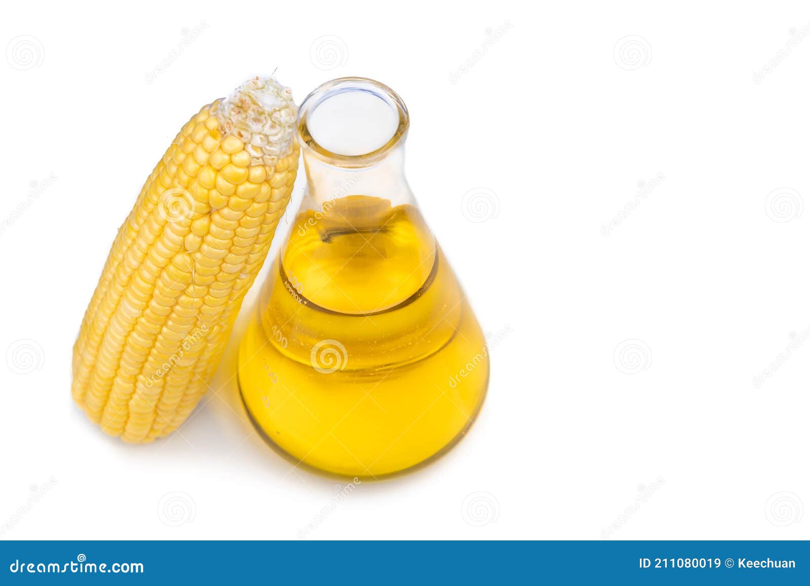 Ethanol Biofuel Derived From Corn Maze With Beaker In Laboratory Stock
