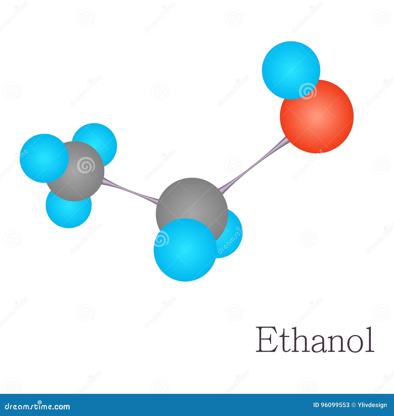 Ethanol 3D Molecule Chemical Science Stock Vector - Illustration of ...