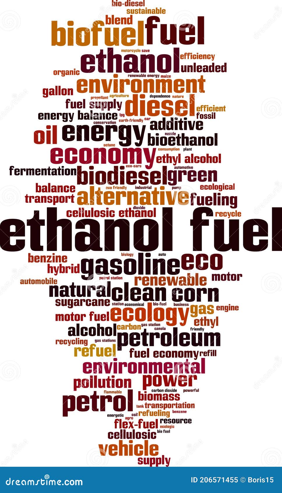 Ethanol fuel word cloud stock vector. Illustration of additive 206571455