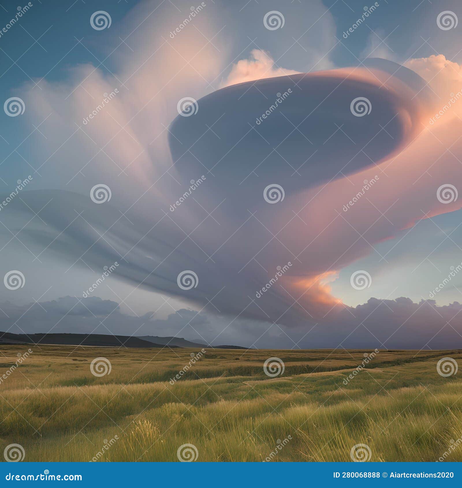 an ethereal cloud formation with soft pastel hues gently floating across the sky5, generative ai