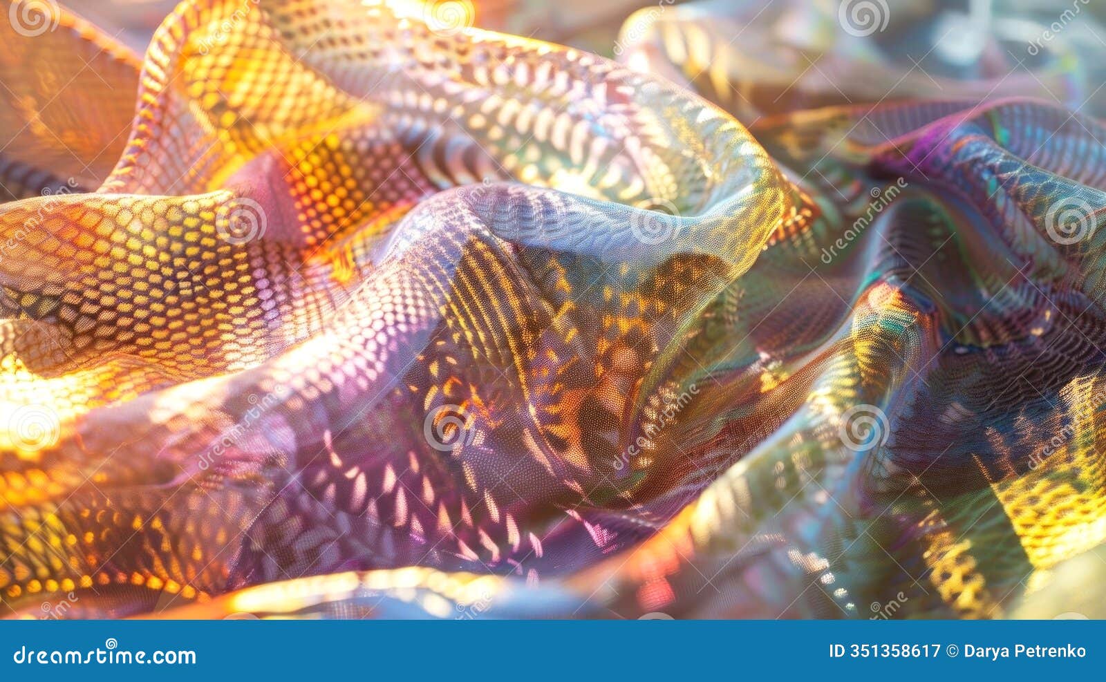 ethereal waves of light and color dance across intricately ed fabric