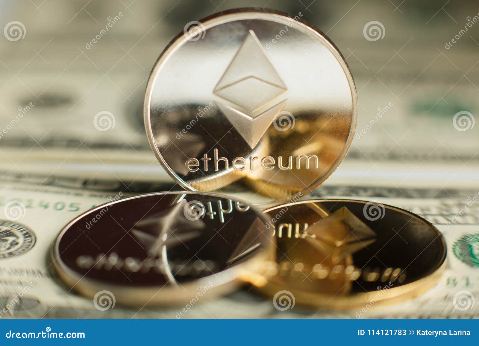 Ethereum coin stock image. Image of virtual, mining ...