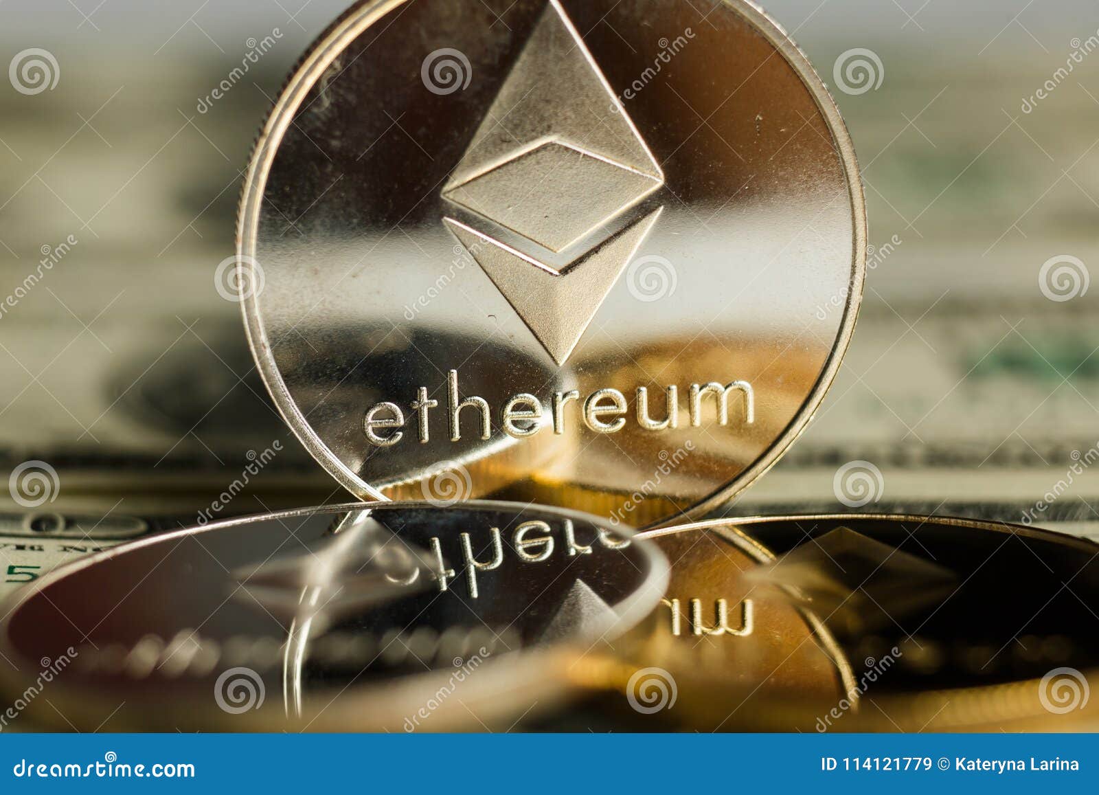 Ethereum coin stock image. Image of currency, market ...